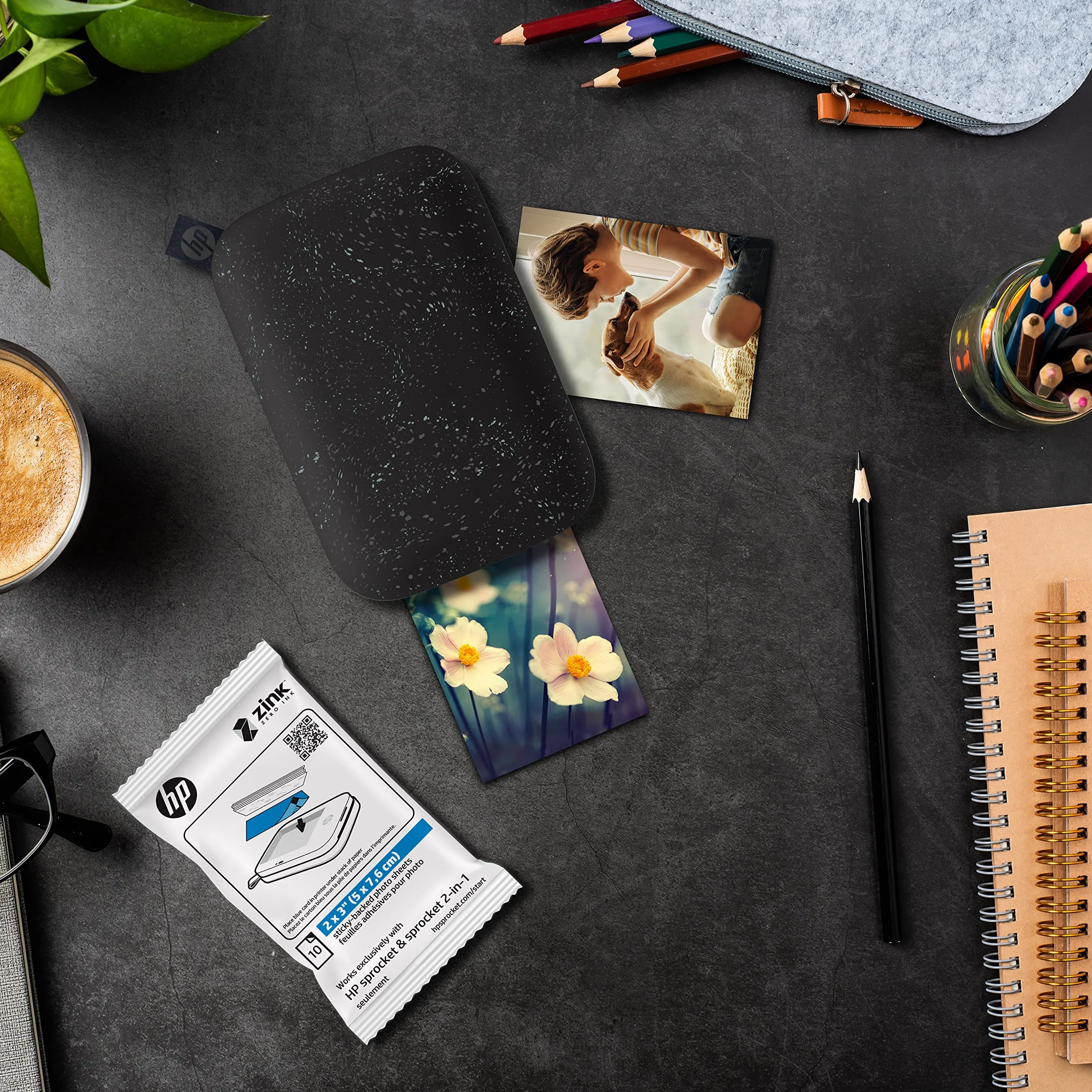 HP 2x3 papier fotograficzny Premium cynk (50 arkuszy), kompatybilny z HP Sprocket przenośną drukarką fotograficzną.
