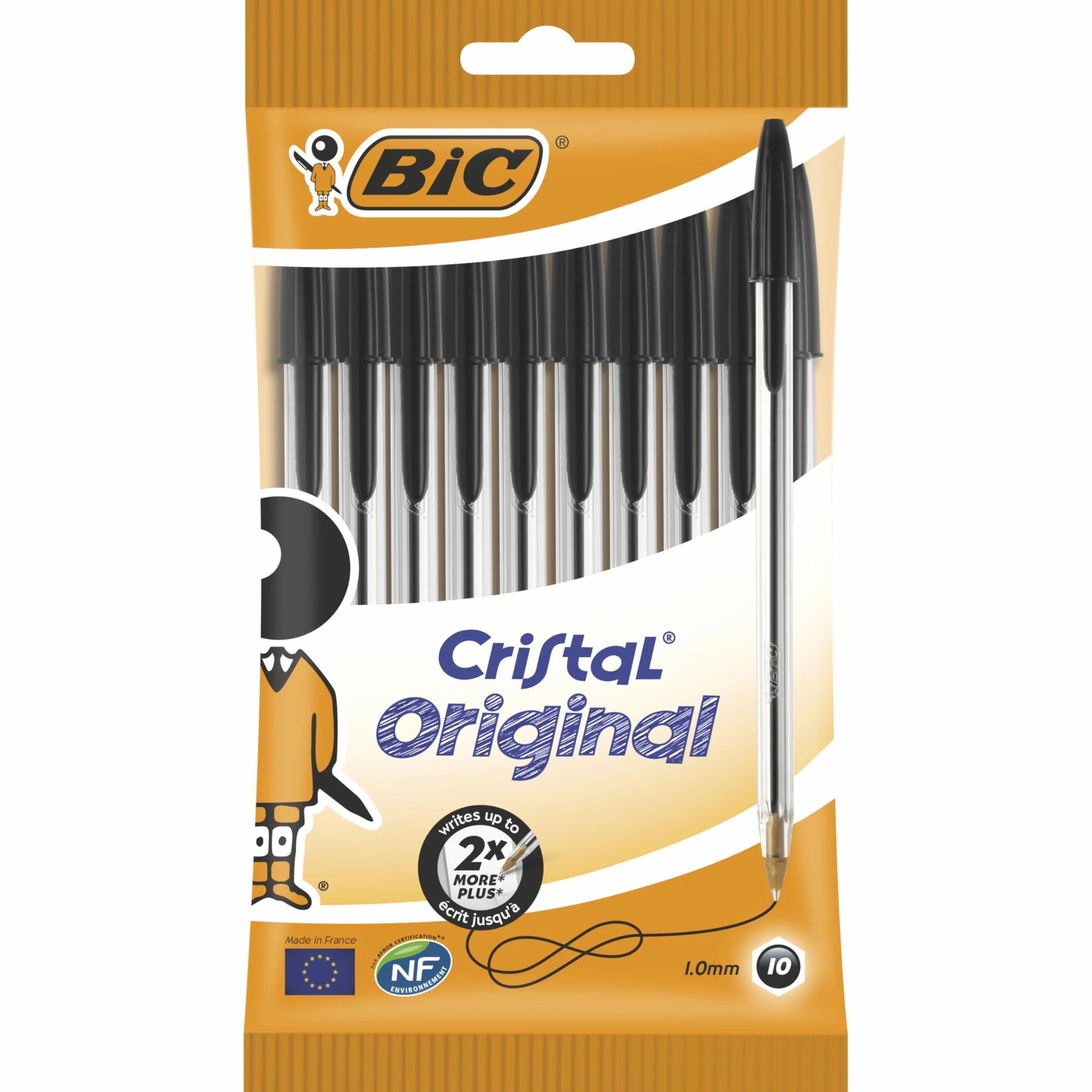 Bic Cristal Original Długopisy, Czarny, 10 sztuk