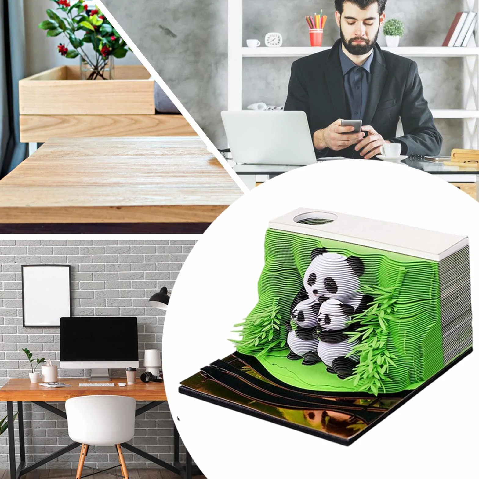 Kalendarz 3D biurko 2026 – Panda Tear Away kalendarz 3D, dekoracyjny notatnik biurko, stolik nocny, do szko?y, domu, biura, freelancerów, nauczycieli, studentów