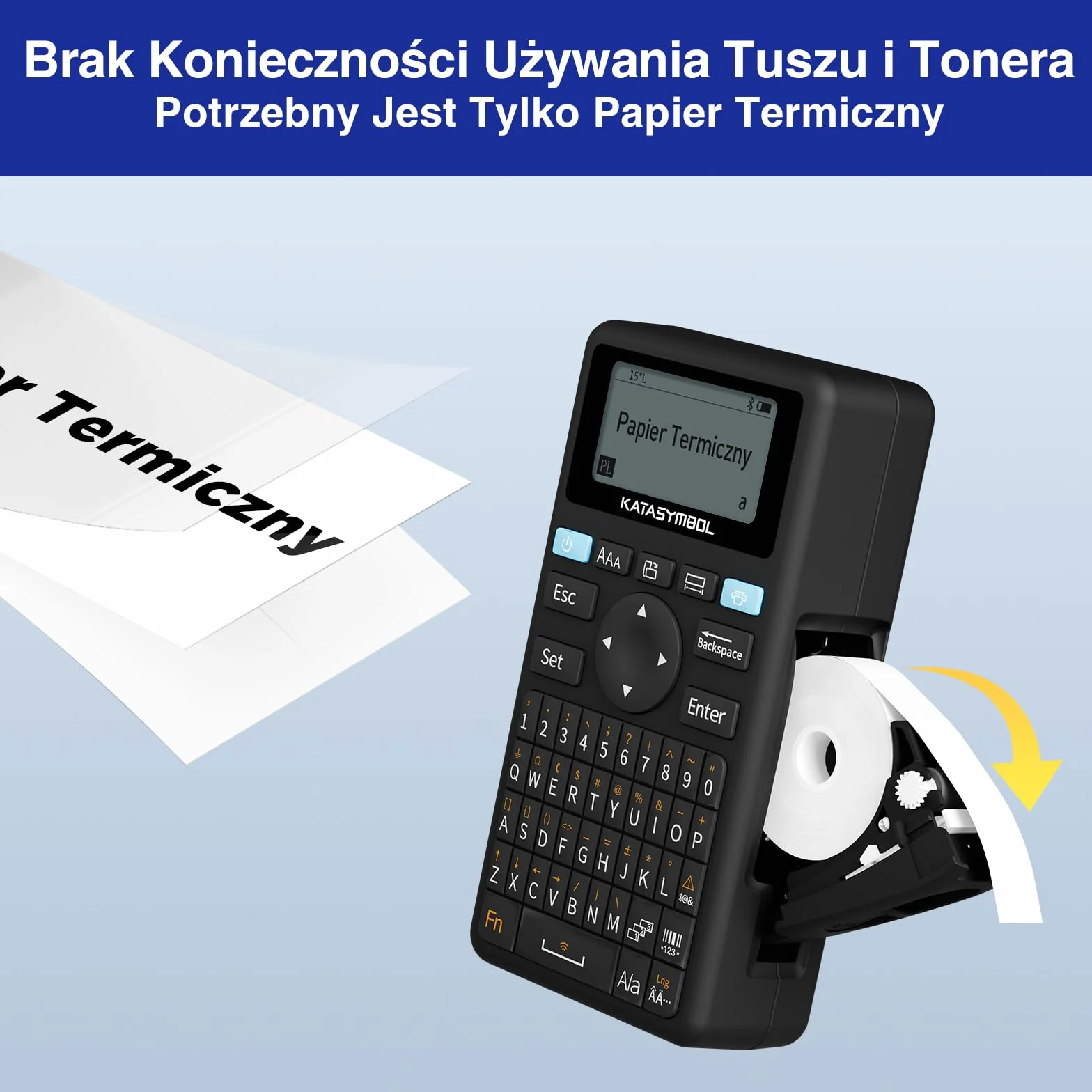 SUPVAN E11 Drukarka Etykiet Bluetooth Przenośna Akumulatorowa Kompatybilna z Aplikacją