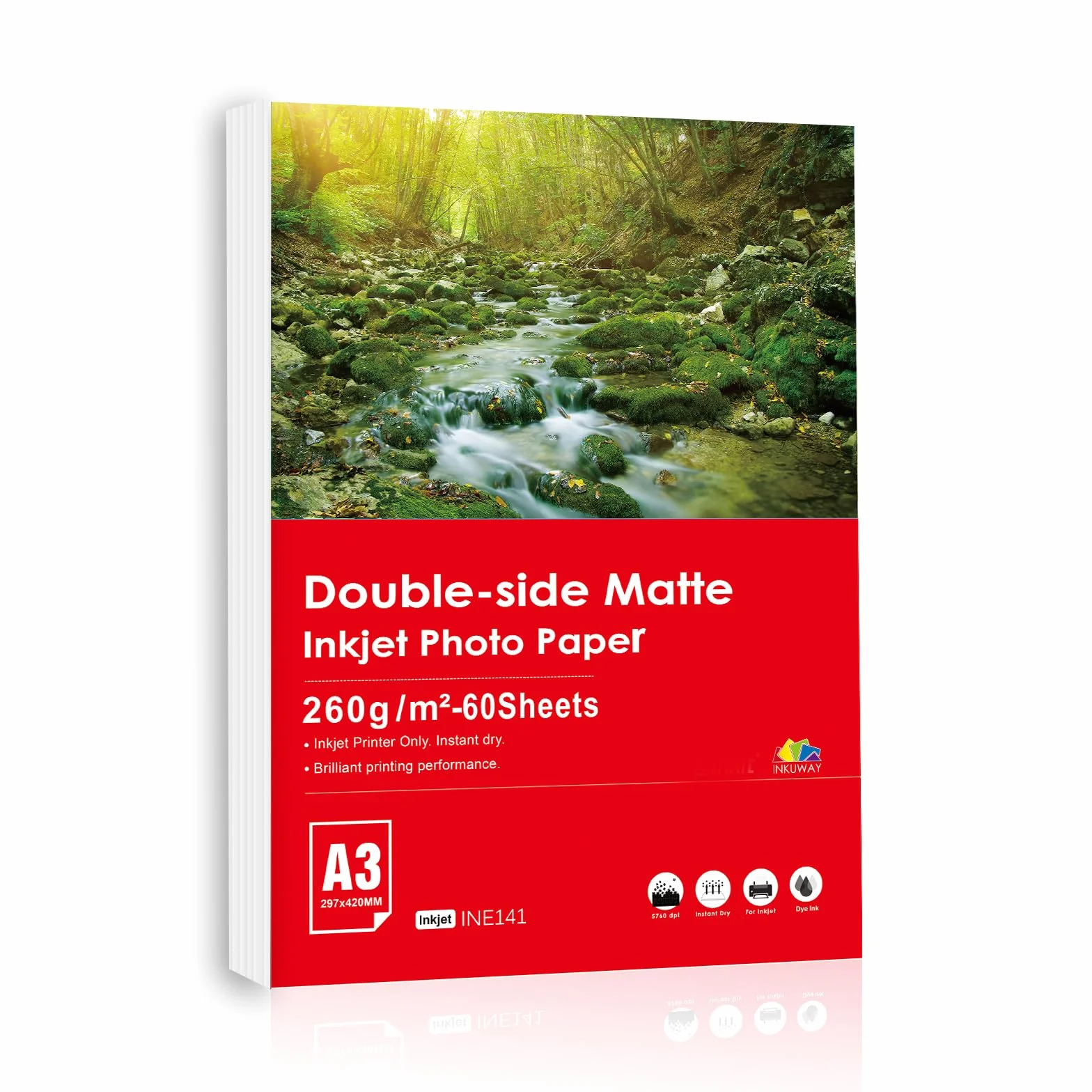 Papier fotograficzny matowy A3 260 g/m² 60 arkuszy dwustronny