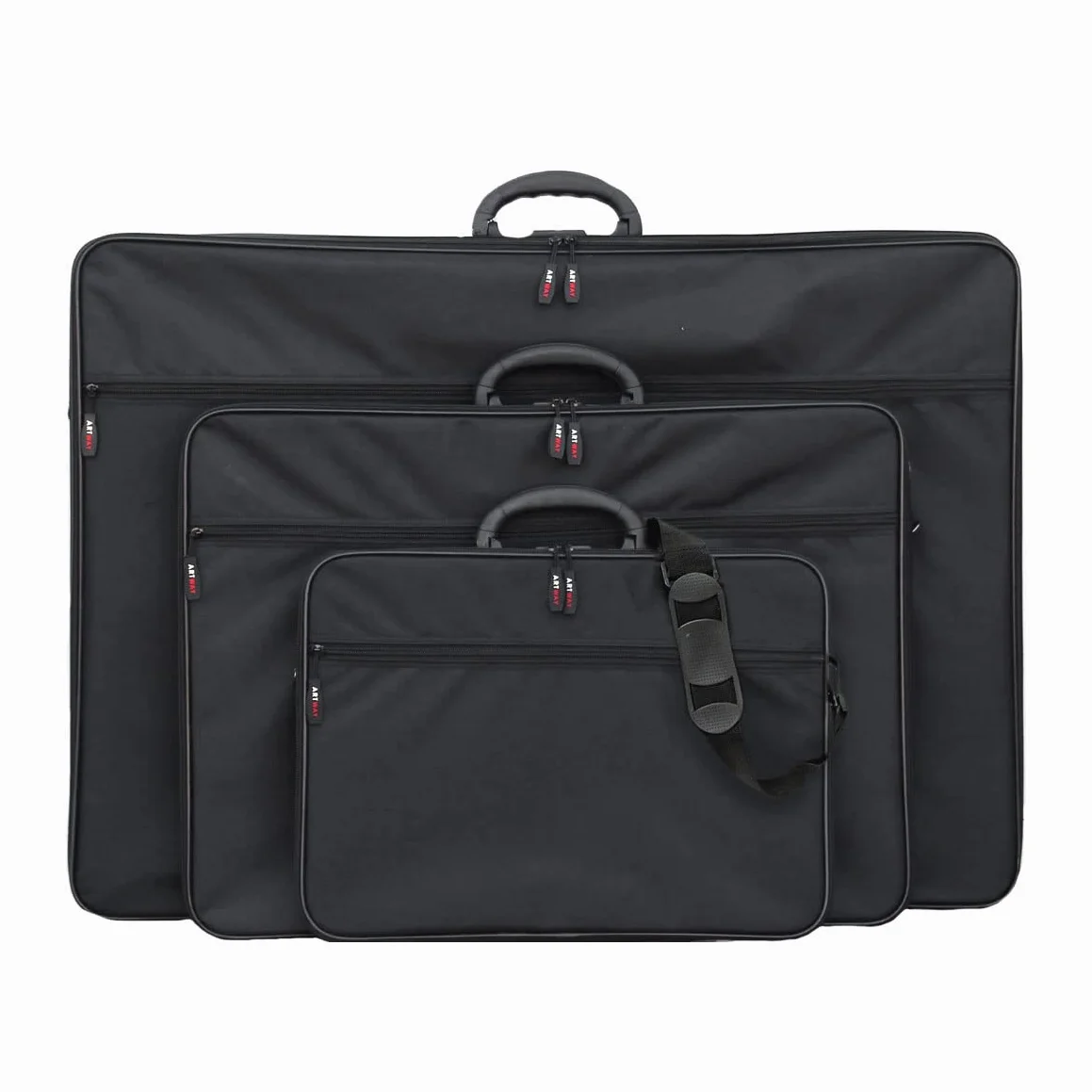 Artway A2 Art Portfolio Case teczka do przechowywania sztuki z uchwytem i paskiem na ramię czarna
