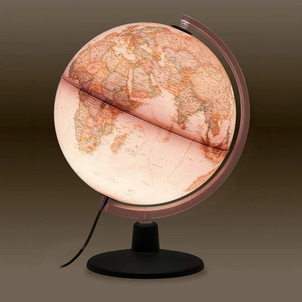 Globus NATGEO Executive Tecnodidattica 30 cm Oficjalna kartografia fizyczno-polityczna National Geographic Stary styl Jasny Obrotowy Polski