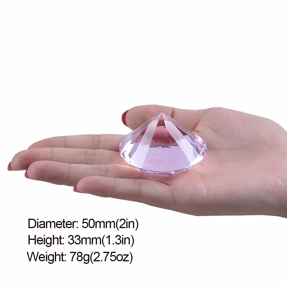 LONGWIN Kryształowy Diament Przycisk do Papieru 60 mm Różowy Dekoracja Domu