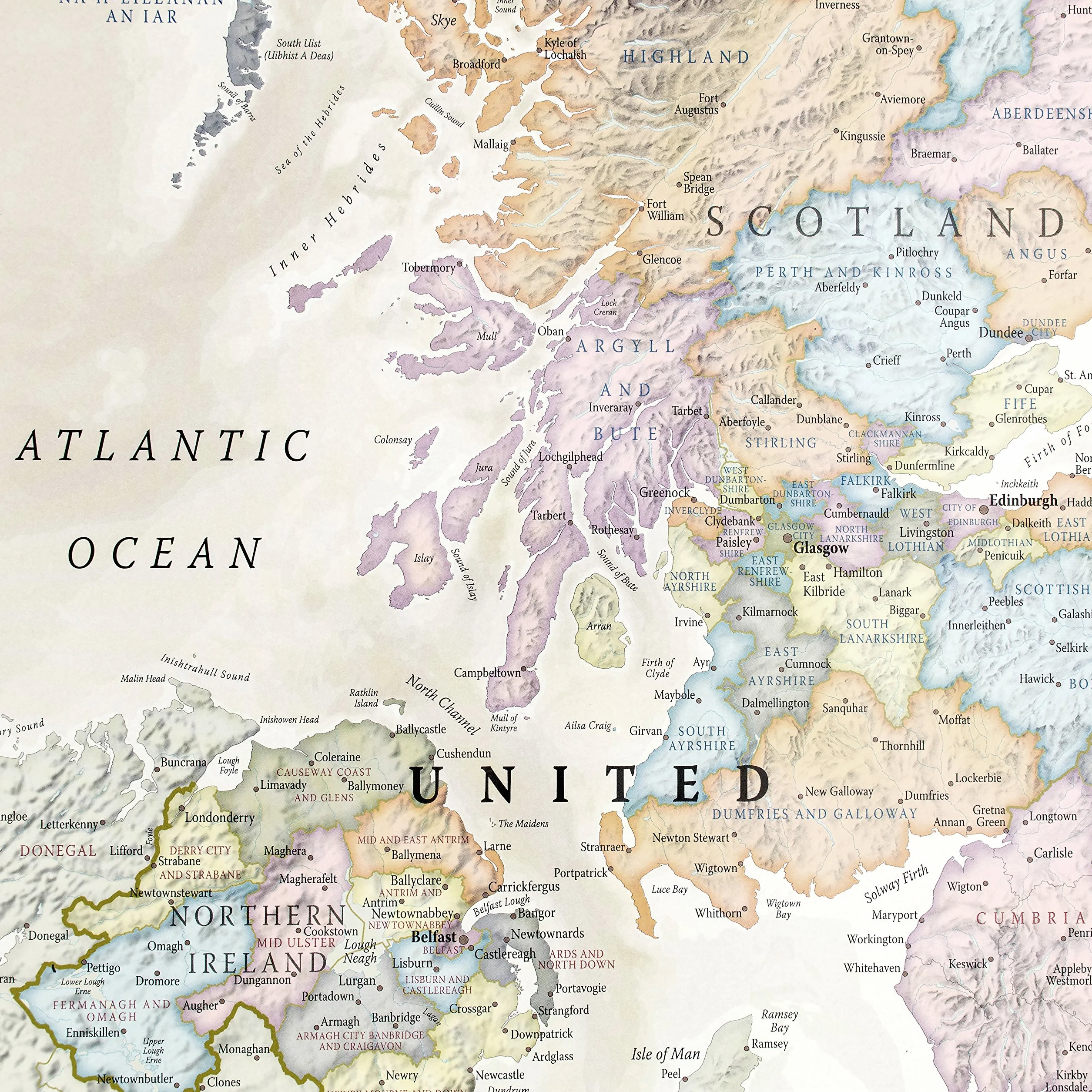 United Kingdom political classic wall map