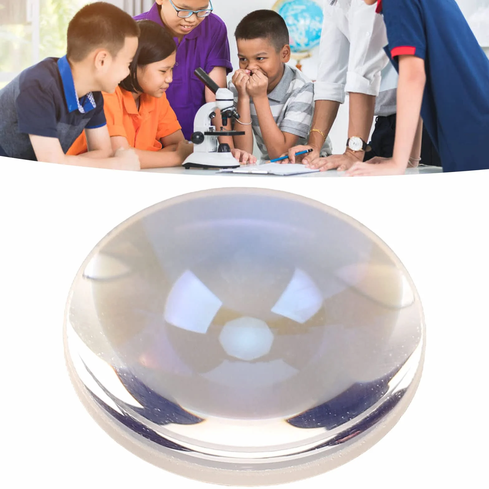 AT022 Soczewka Meniskowa Wklęsło-Wypukła, Szkło Optyczne, -30.97mm Ogniskowa, Przejrzysta, Przenośna, Urządzenia Edukacyjne do Nauczania Fizyki