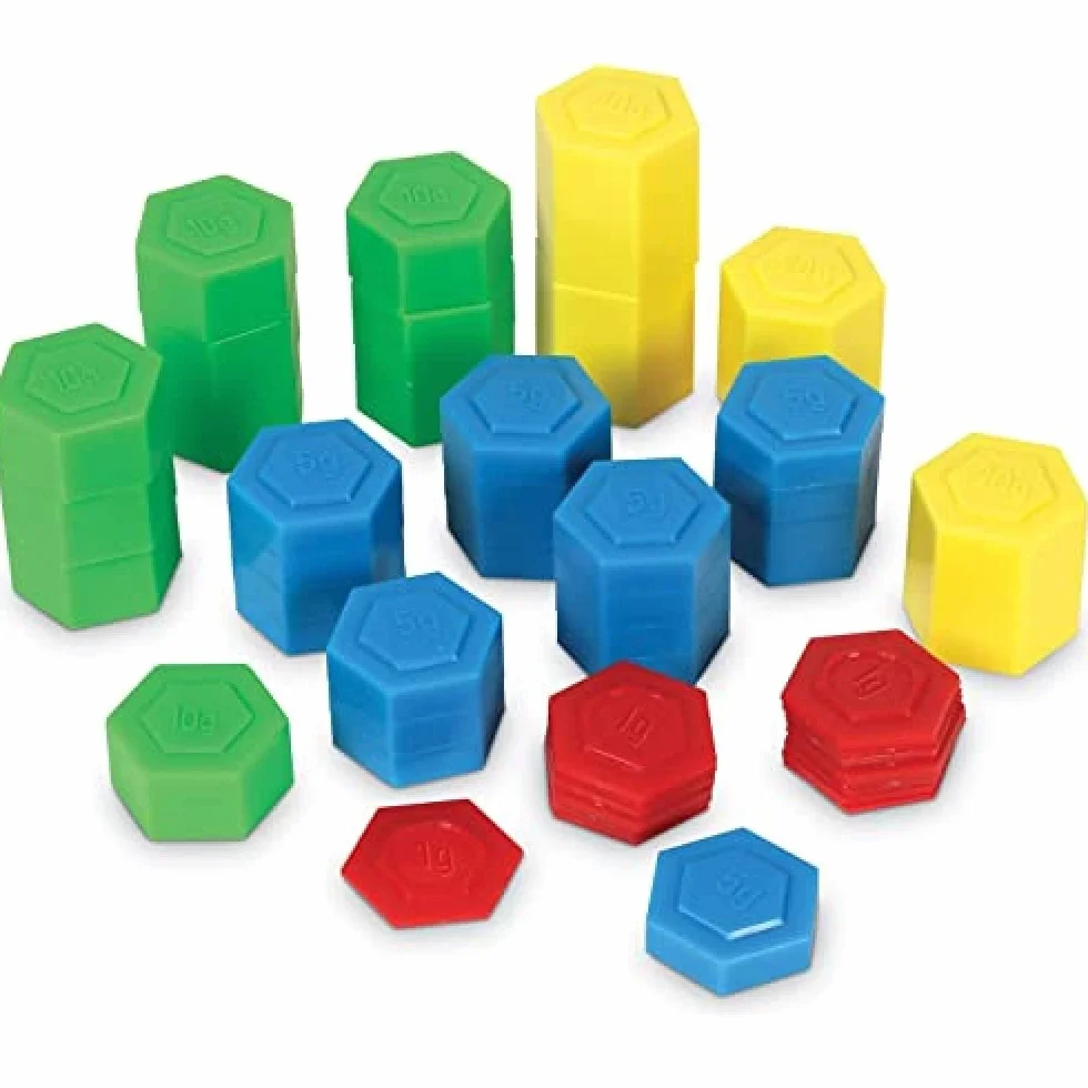 Learning Resources Hexagon Wagi Metryczny Waga 54-Kawałek Zestaw