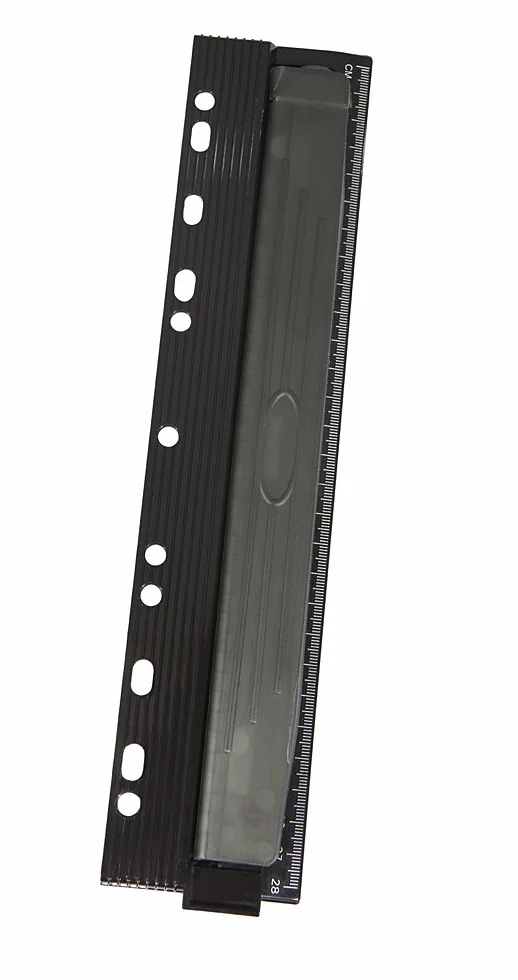 Genie PP-4M dziurkacz do wpinania (metalowe wykrawanie, ze zintegrowaną linijką 28 cm i pojemnikiem na ścinki), czarny
