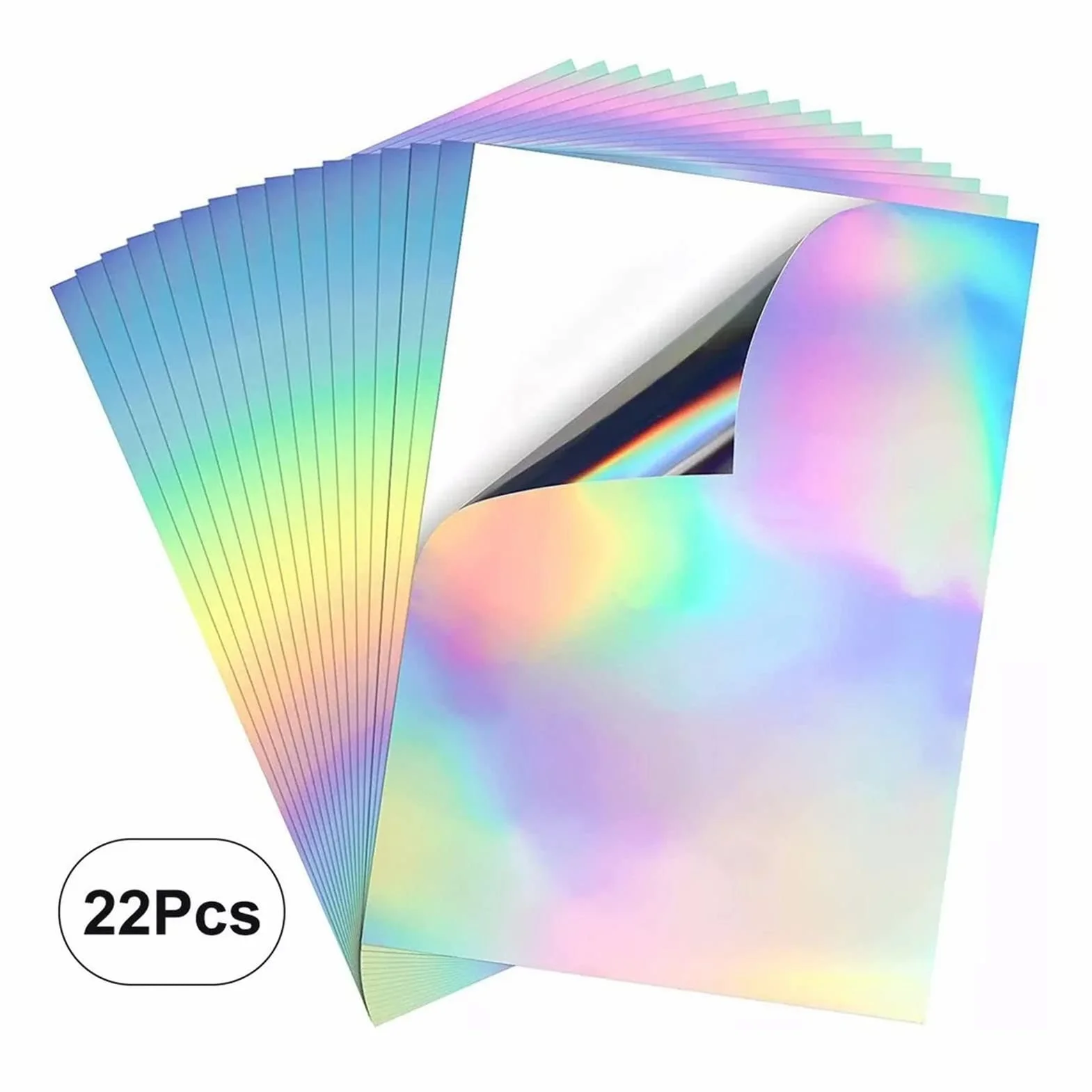 Holograficzny Papier Samoprzylepny A4 22 Arkusze Wodoodporny Szybkoschnący do Druku Atramentowego
