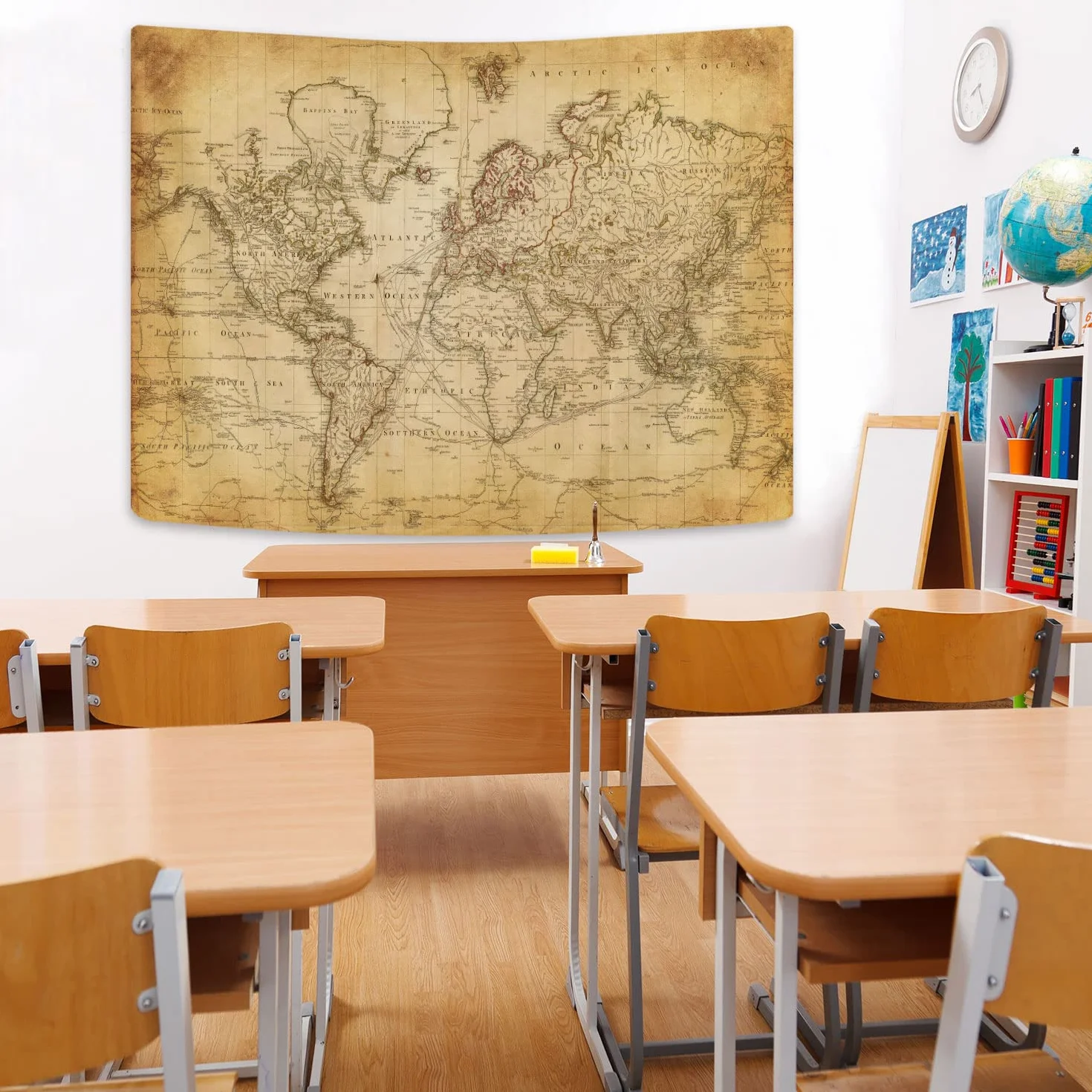 Gobelin z mapą starego świata, mapa świata w stylu vintage, geograficzna dystrybucja, gobelin ścienny, brązowy atlas historyczny, edukacyjna mapa świata, plakat na ścianę, klasę, do sypialni, salonu,