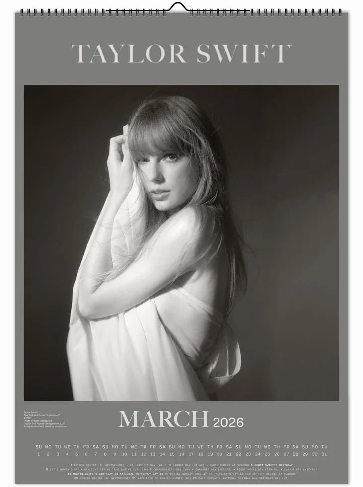 Taylor Swift 2026 Monthly A3 Poster Wall Calendar 11.7 x 16.5 Inch