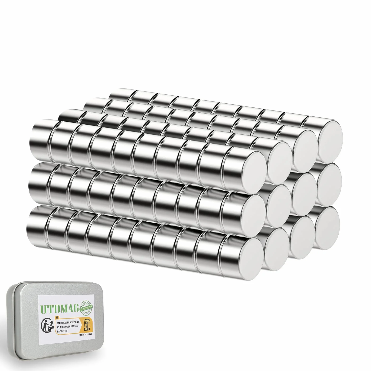 UTOMAG Mini Magnesy Mocne - 5 mm x 3 mm, 120 Sztuk - Male Wielofunkcyjne Okrągłe Silne Magnesy Neodymowe, Idealne do Lodówek, Tablic Magnetycznych, Zdjęć, Rękodzieła, Kuchni oraz Biur