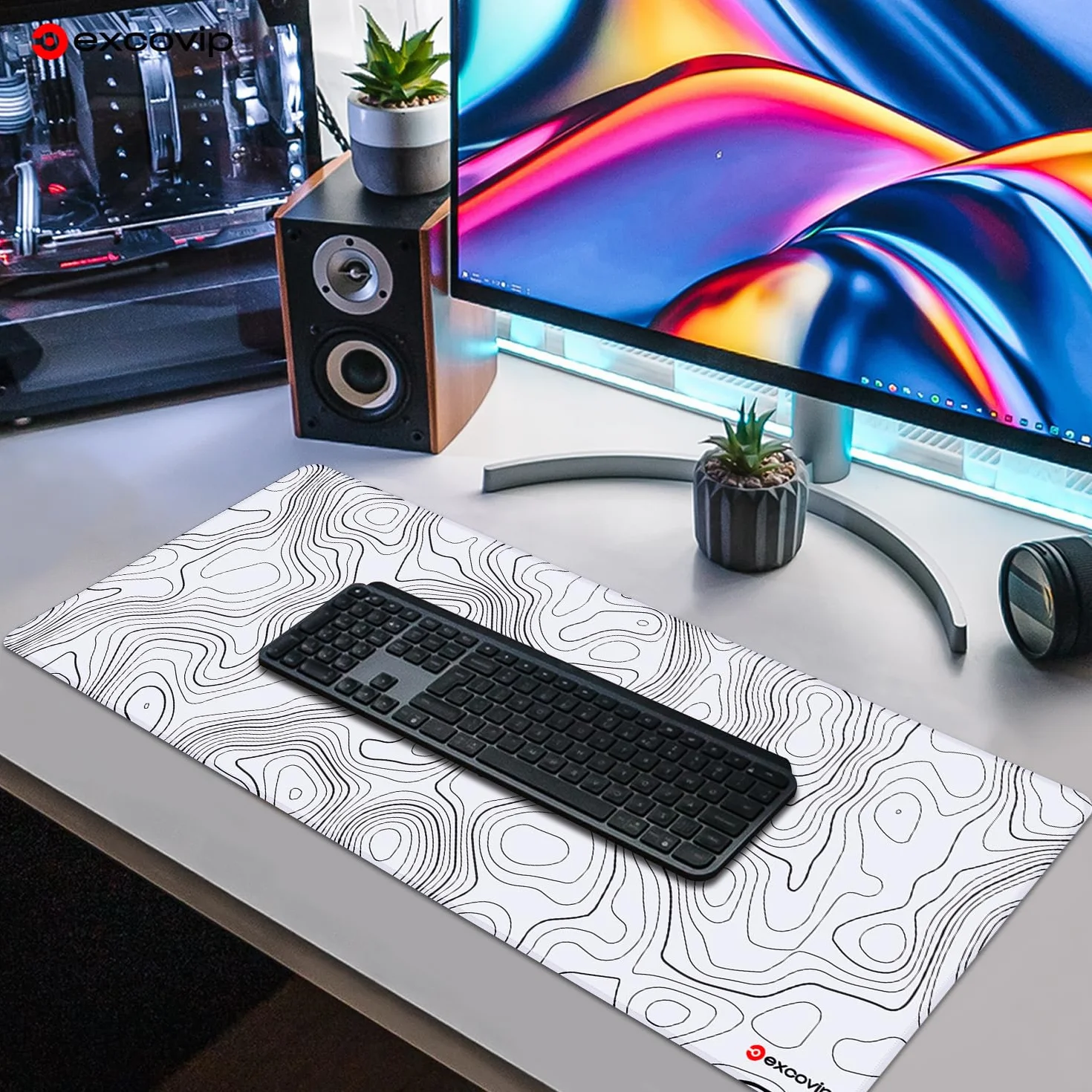 Podkładka pod mysz do gier XL 80x30 cm biała antypoślizgowa