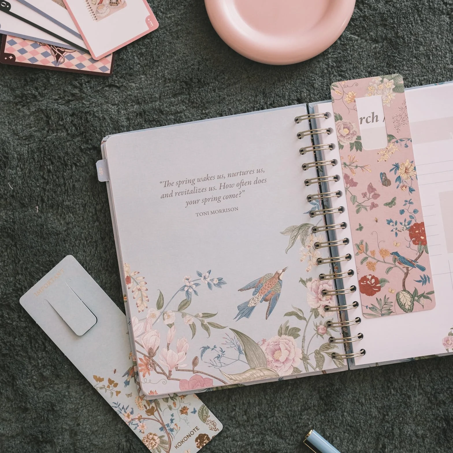 Kokonote Academic Diary 2026-2027 Week to View Seasonal Flowers Planner
