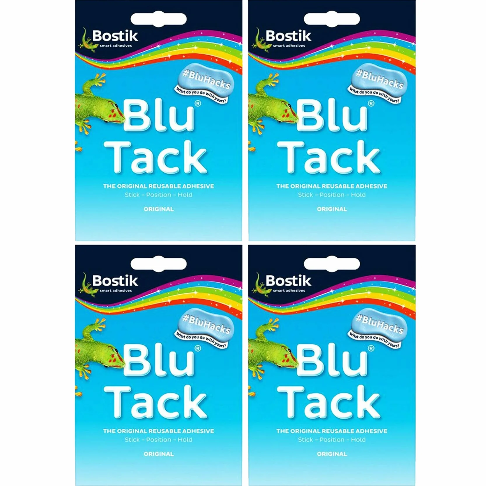 Blu Tack niebieskie samoprzylepne naklejki wielokrotnego użytku 4 szt
