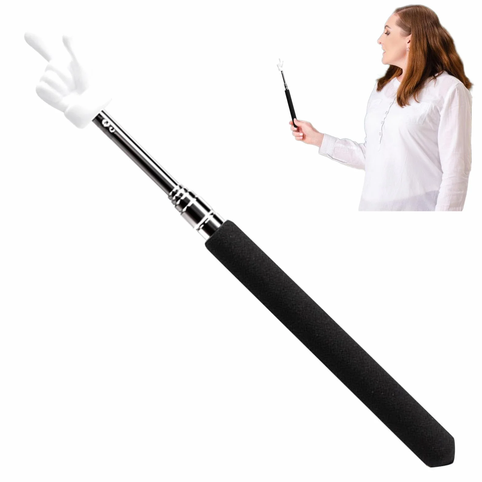 Teleskopowy wskaźnik nauczyciela – do oceny, mini wskazówki ręczne z wytrzymałą stalą, elegancki i palec do szkoły, domu i profesjonalnego przedszkola, narzędzie dla nauczyciela