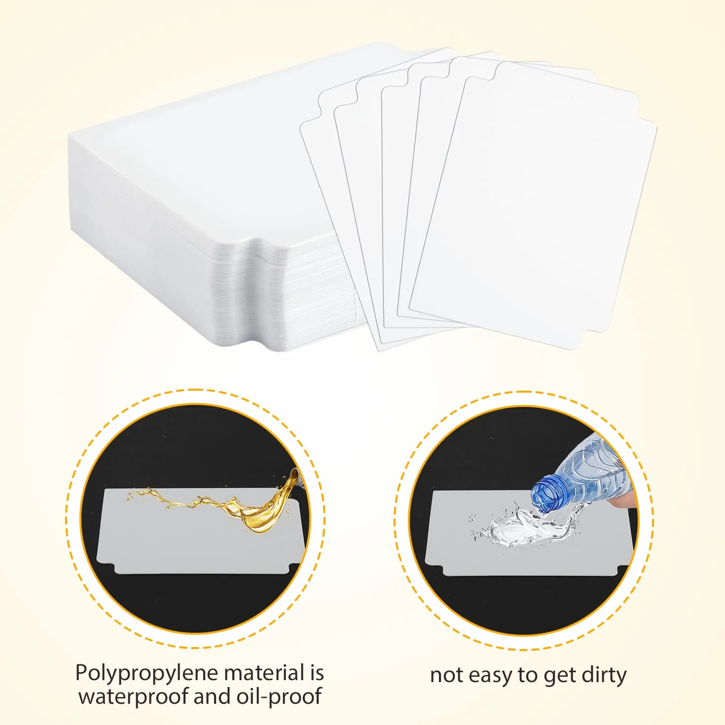 SAVITA 50 sztuk Card Sorting Dividers, Card Divider Labe Plastikowe Przekładki Organizer na Karty Kolekcjonerskie do Gier Artykuły Sportowe, 93x69 mm