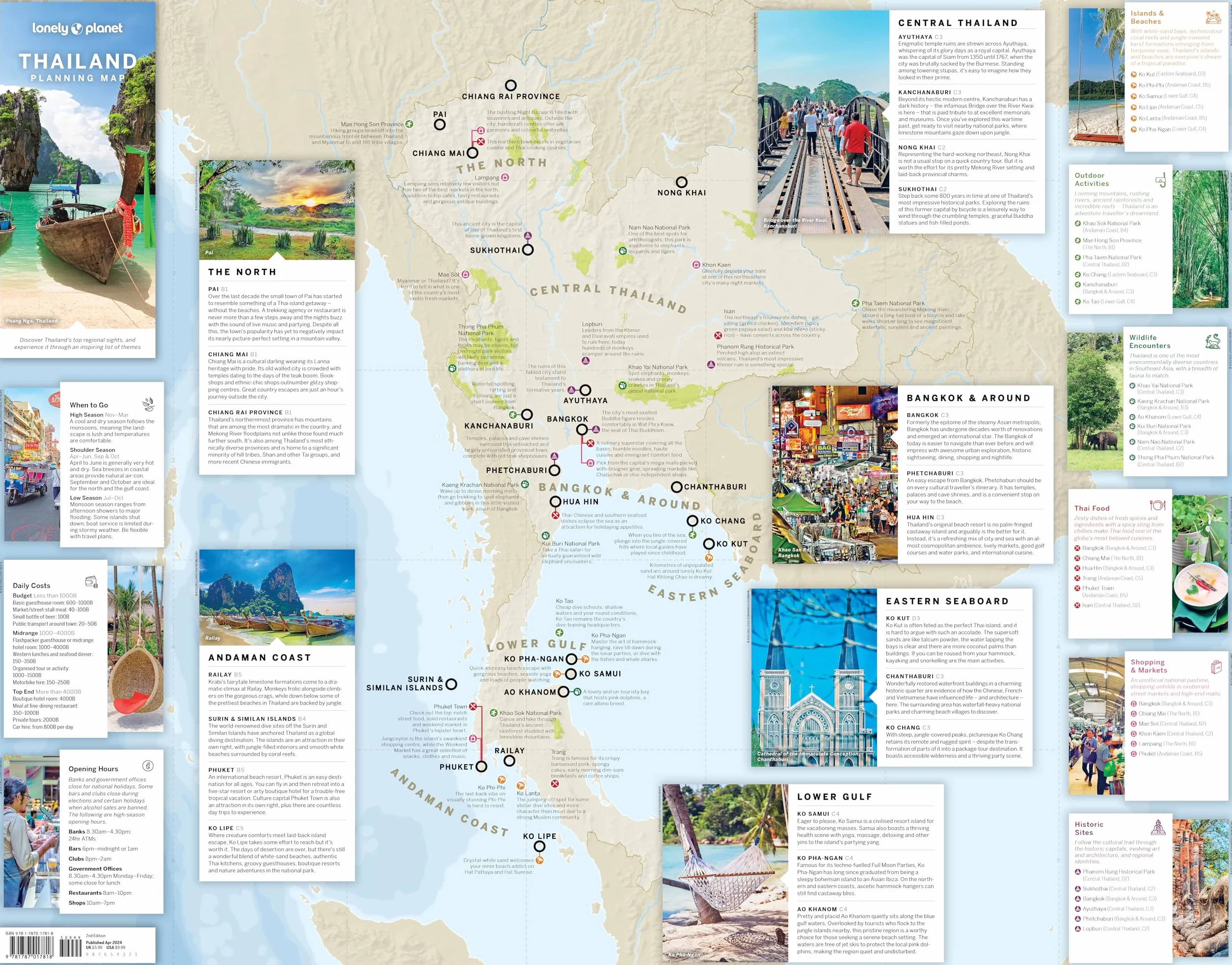 Thailand Planning Map 2ed -anglais-: Durable Waterproof Travel Map with Easy-Fold Format, Itineraries & Transport Guide for Bangkok, Chiang Mai, Phuket & More