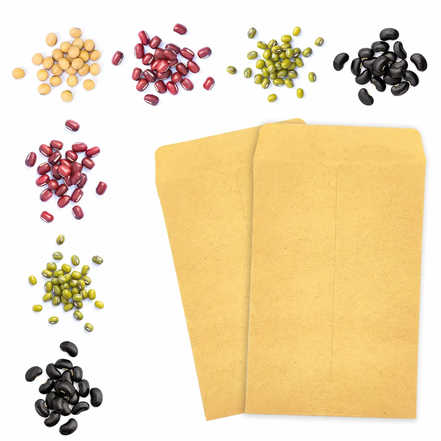 100 sztuk małe brązowe koperty, mini koperty z nasionami pakiety nasion papier pakowy koperty na monety na płace, nasiona, monety, koraliki lub znaczki (10x6 cm/3,9x2,4 cala)