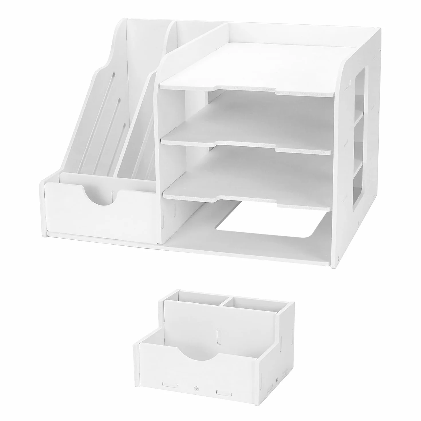 QWORK Taca na organizery na biurko, Organizer A4 Sorter do przechowywania papieru, 4-poziomowy