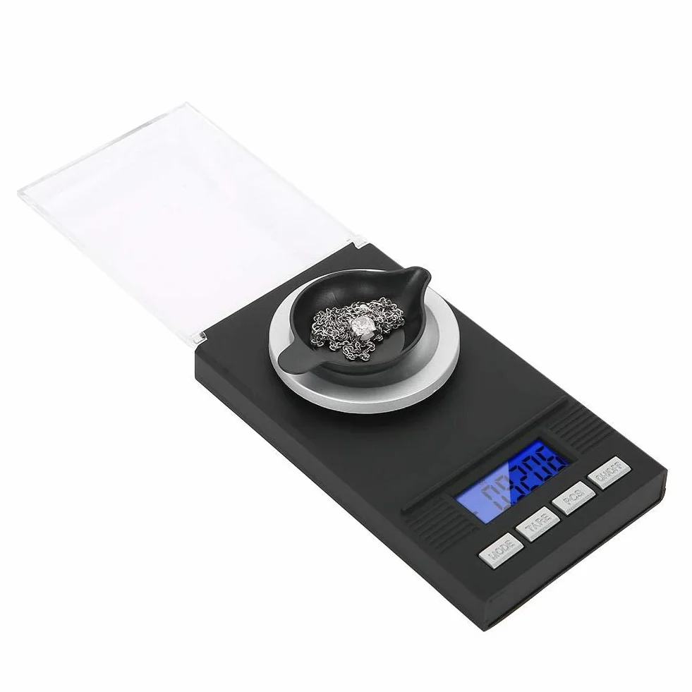 Mini cyfrowa kieszonkowa waga gramowa przenośna wysoka precyzja 0,001 g kieszonkowa biżuteria waga elektroniczna balansowa z wyświetlaczem cyfrowym LED (20 g)