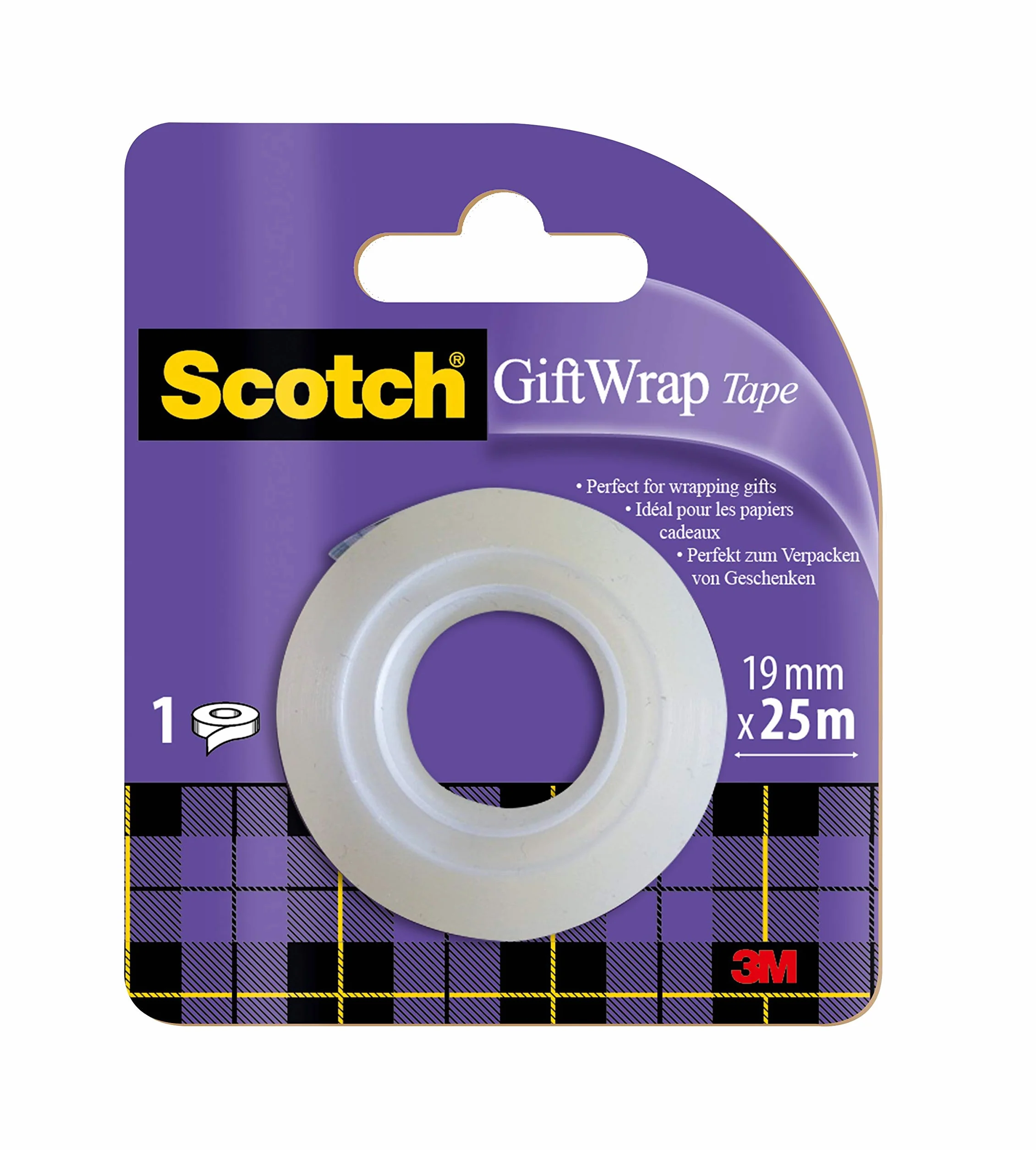 Scotch Cat 15 UU008930131 Taśma Klejąca, Biały, 19 mm x 25 m