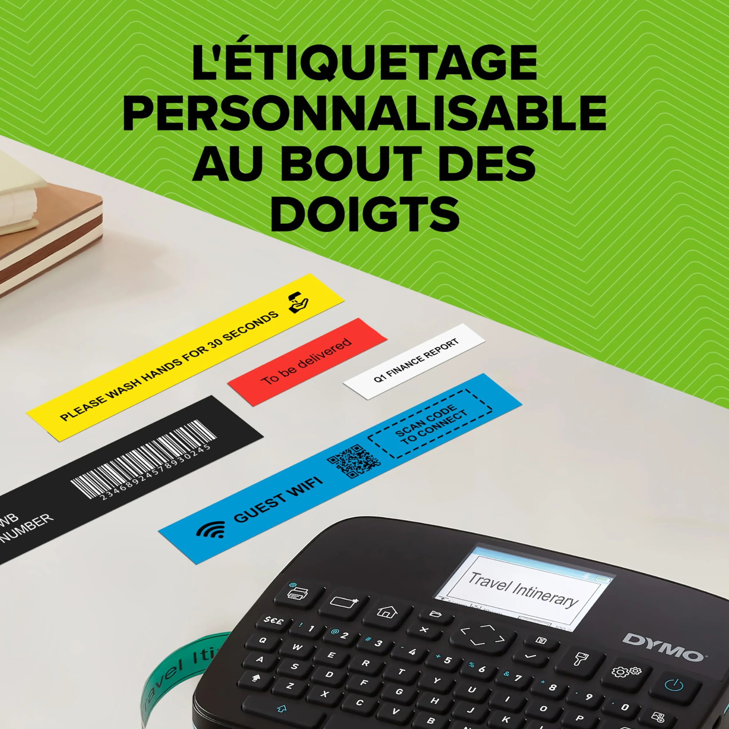 DYMO LabelManager Executive 640 CB Drukarka etykiet z walizką i 3 kasetami D1 | Kompaktowa maszyna do etykietowania z klawiaturą AZERTY | Łączność Bluetooth i USB