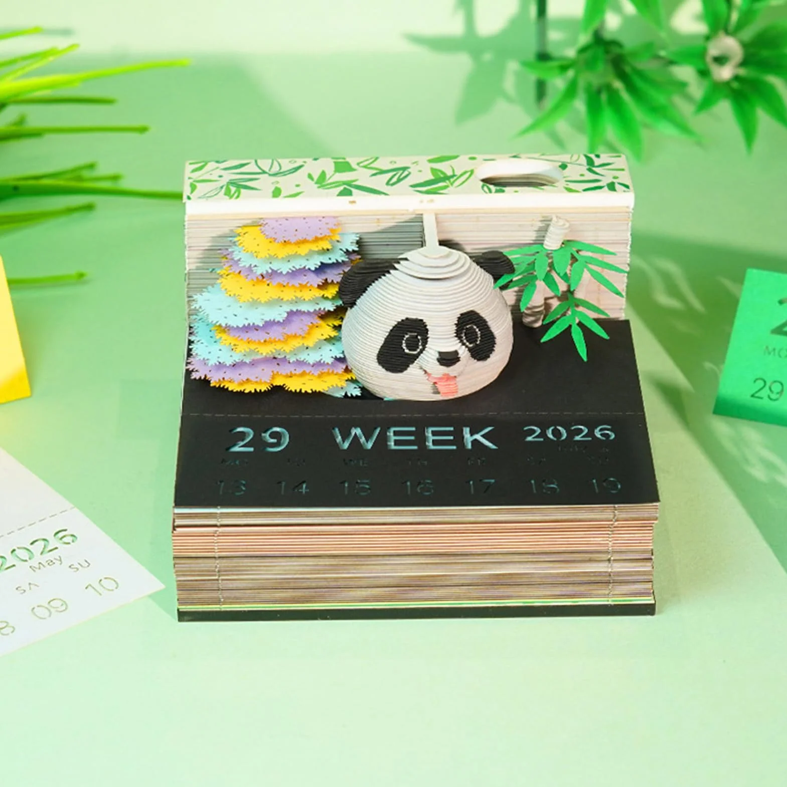 Kalendarz 3D Papier Panda Rzeźba Notatnik do Klasy Domu Nauczyciela