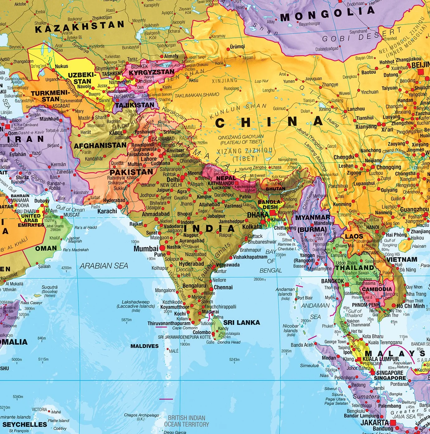 Maps International Gigantyczna mapa świata - mega-mapa świata - 116 x 200 cm - pełne laminowanie - aktualizacja 2024 r