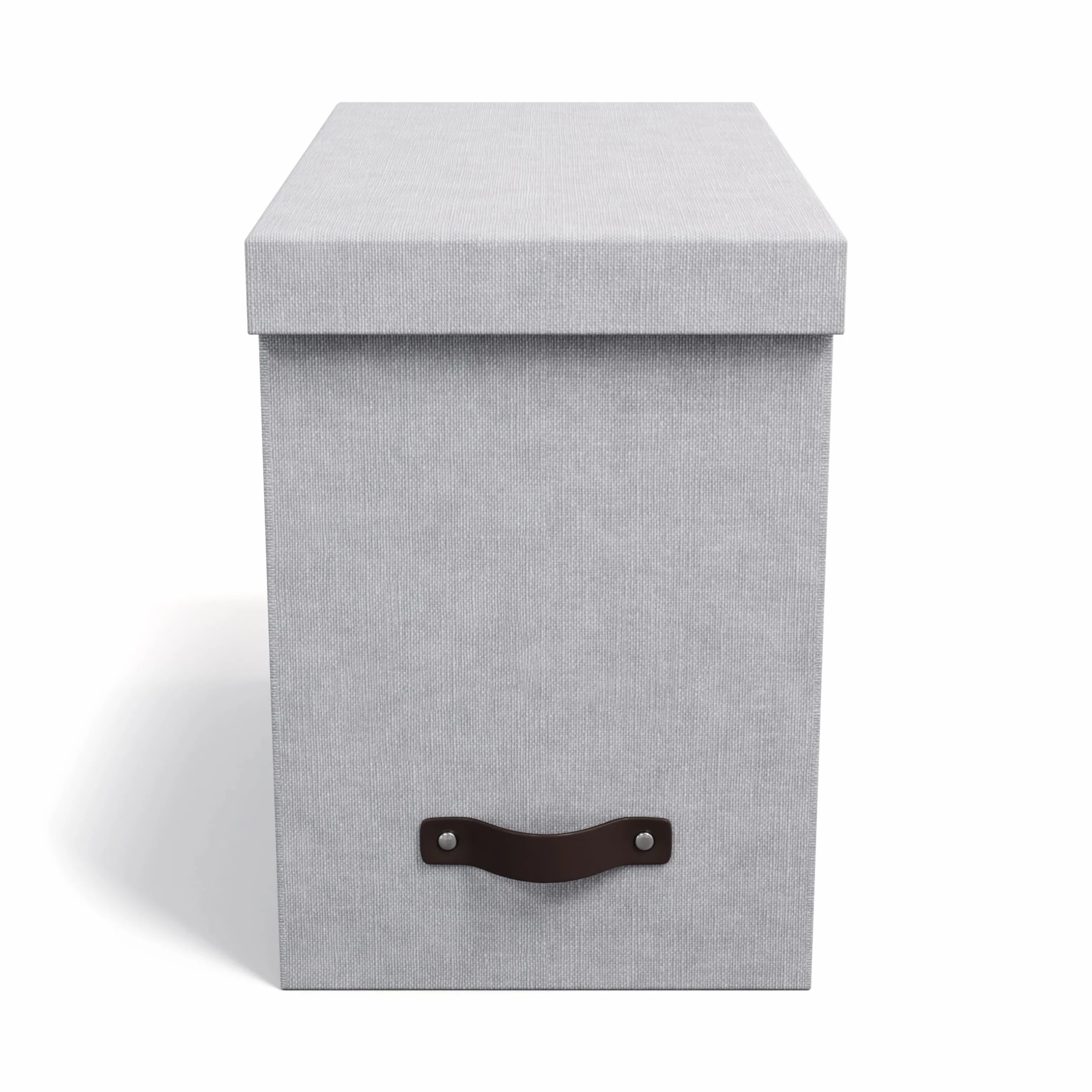 Bigso Box of Sweden JOHAN Pudełko archiwalne z pokrywką 8 zawieszanymi skoroszytami płyty pilśniowej papieru jasnoszare