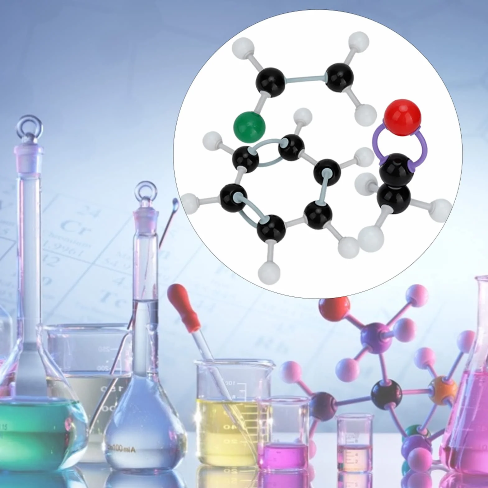 Model molekularny chemiczny 267 elementów zestaw do budowy struktur organicznych i nieorganicznych