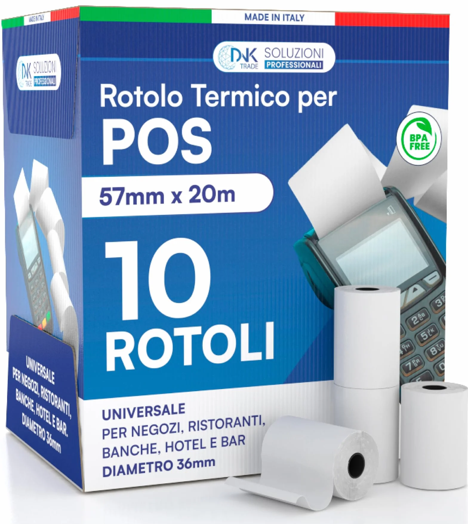 10 rolek termotransferowych 57x20 do Nexi Nexa Sumup POS