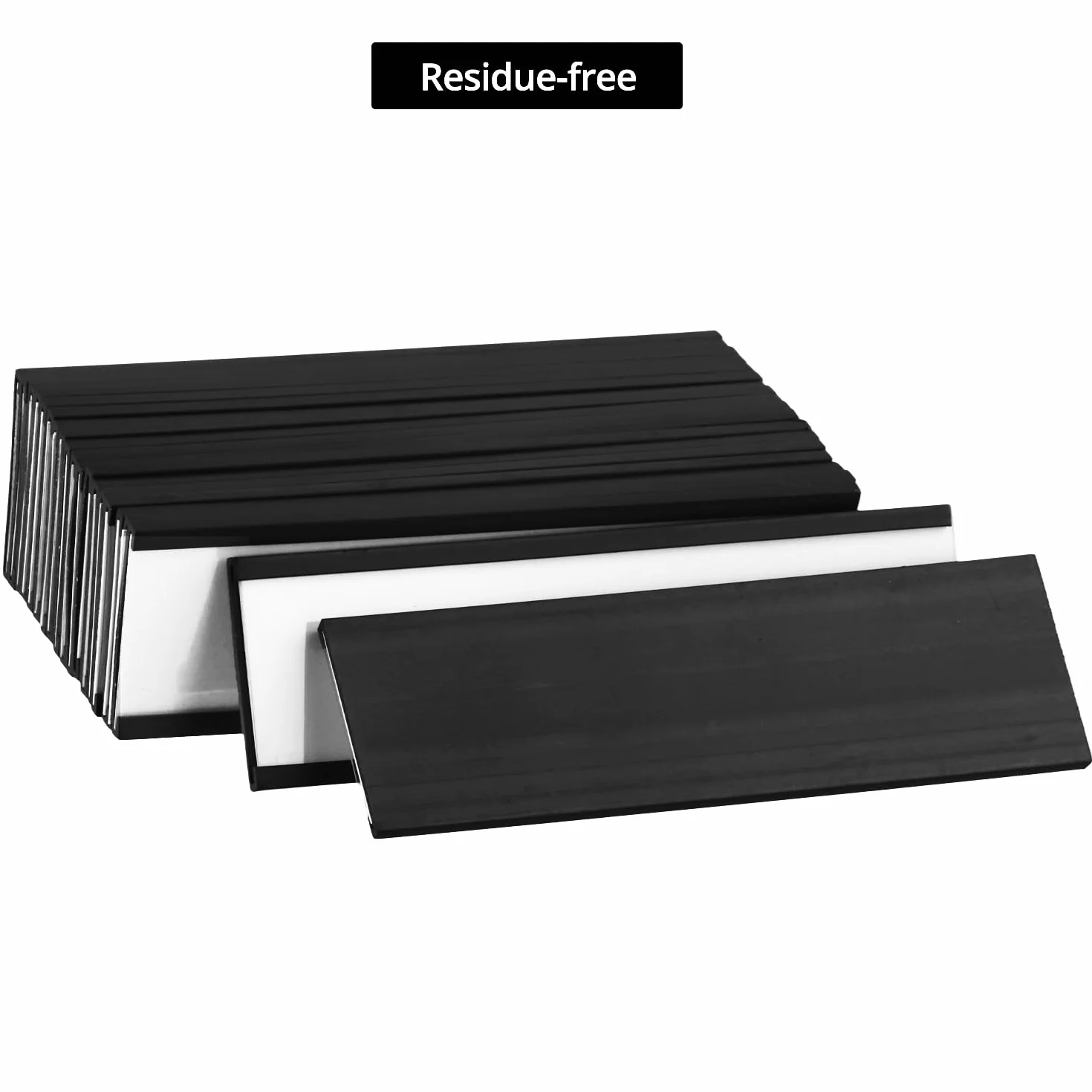 QWORK 40 sztuk etykiet magnetycznych 30 mm x 100 mm, tabliczki magnetyczne do opisania, z wkładką papierową folią ochronną, do regałów metalowych, skrytek, białych tablic suchościeralnych