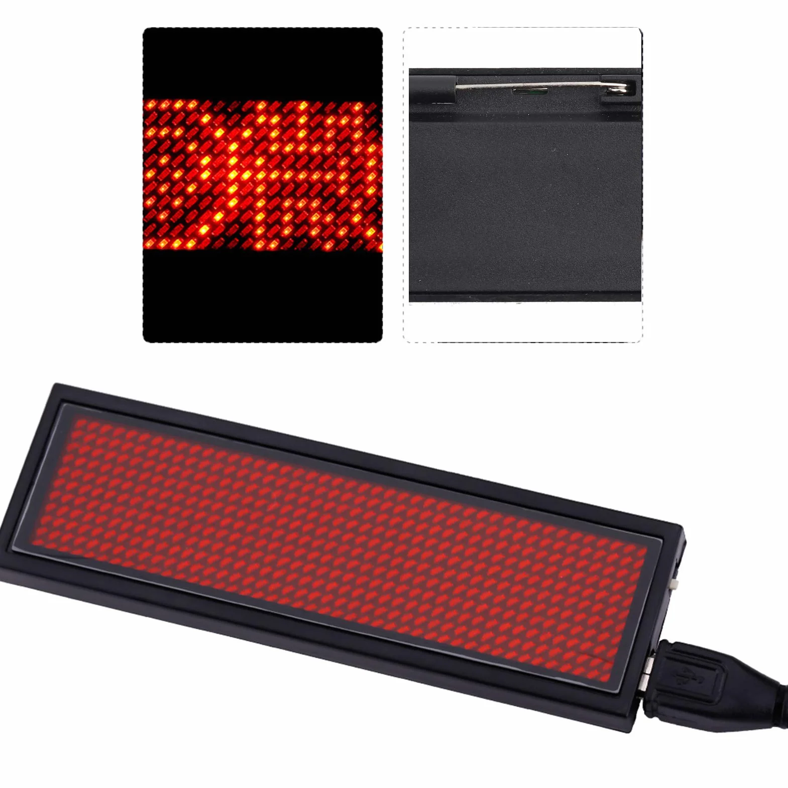 Tabliczka znamionowa LED 3,7 V CZERWONA tablica wyświetlacza LED Programowalna tabliczka znamionowa Wyświetlacz 240mA Zasilanie USB