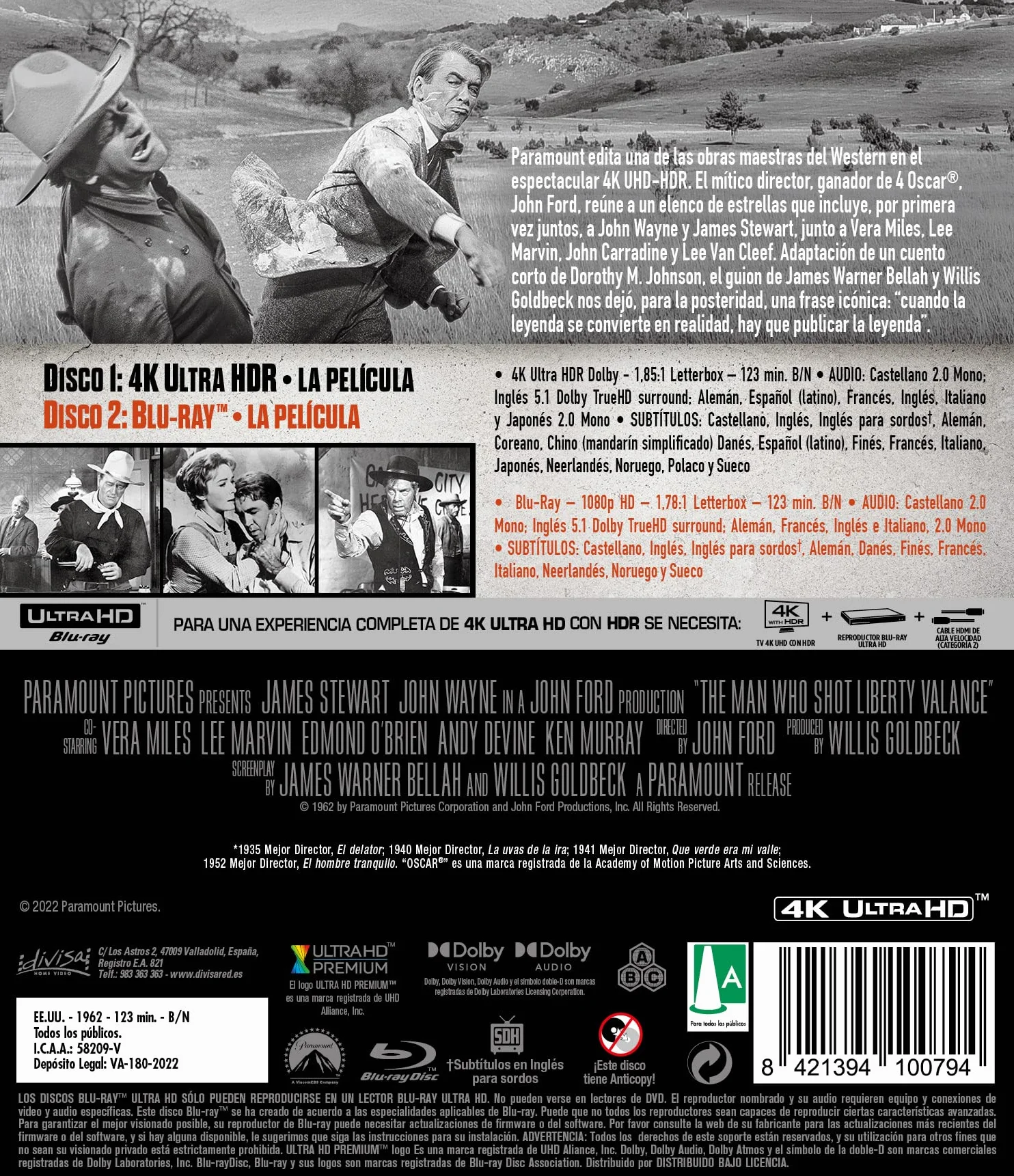 El Hombre que mató a Liberty Valance (4K UHD + Blu-ray)