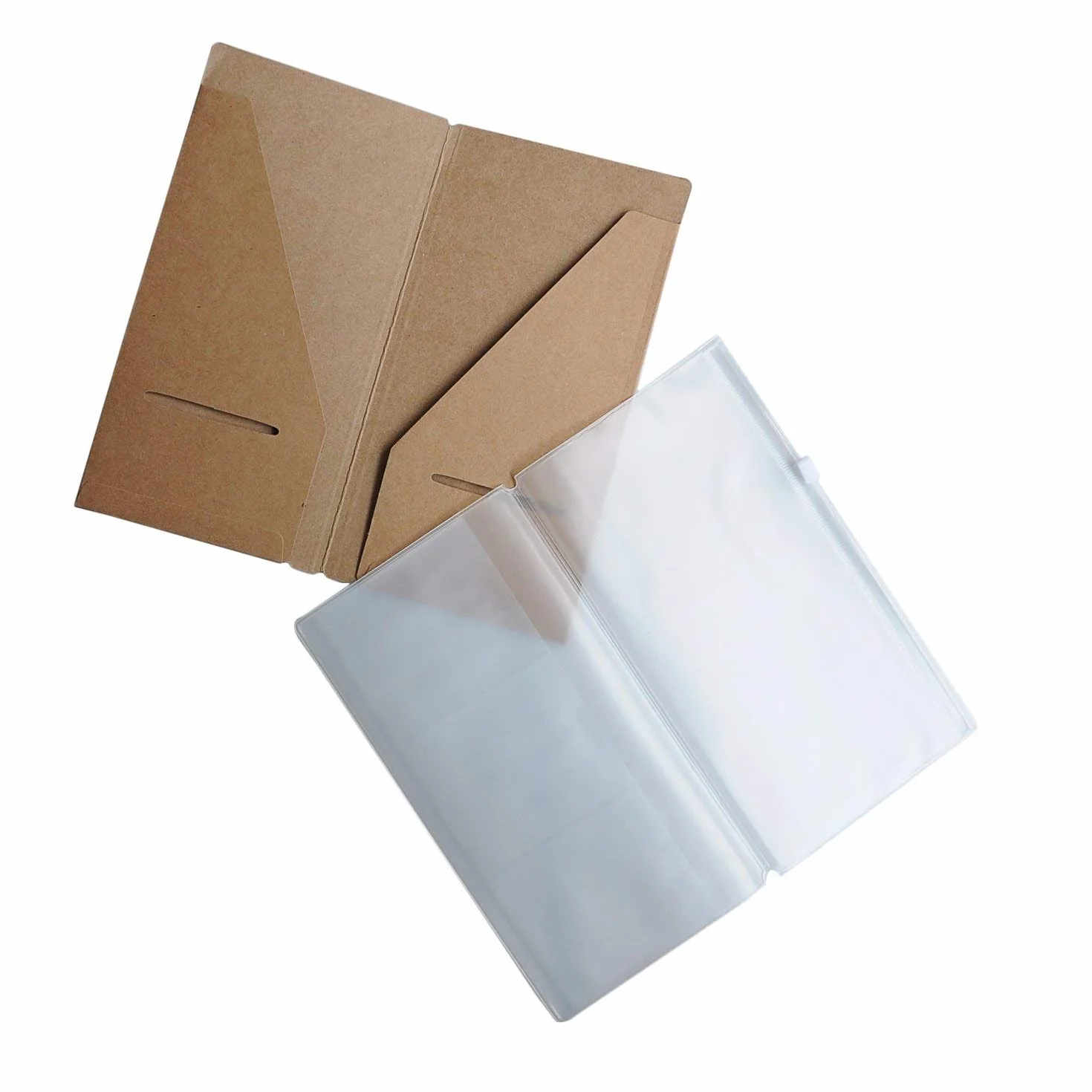 Zapinany Na Zamek Piórnik Z Uchwytem Na Karty Kraft – 21 X 11 Cm (8,25 X 4,25 Cala) – 2 Sztuki Akcesoriów Do Dziennika Podróżnego Z Możliwością Ponownego Napełniania – Rozmiar Standardowy