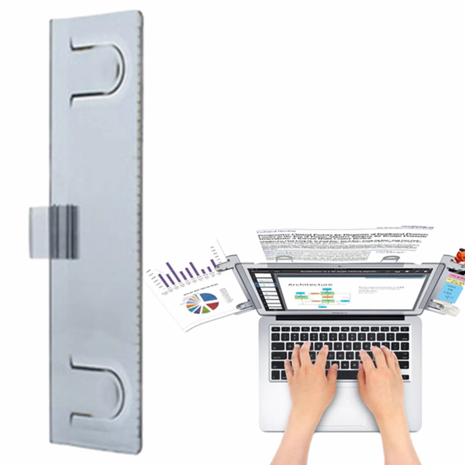 Uchwyt na papier do monitora, klips do przechowywania dokumentów laptopa, samoprzylepne klipsy do notatek, wygodne mocowanie tablic informacyjnych, klips na panel boczny do dokumentów A4, notatki