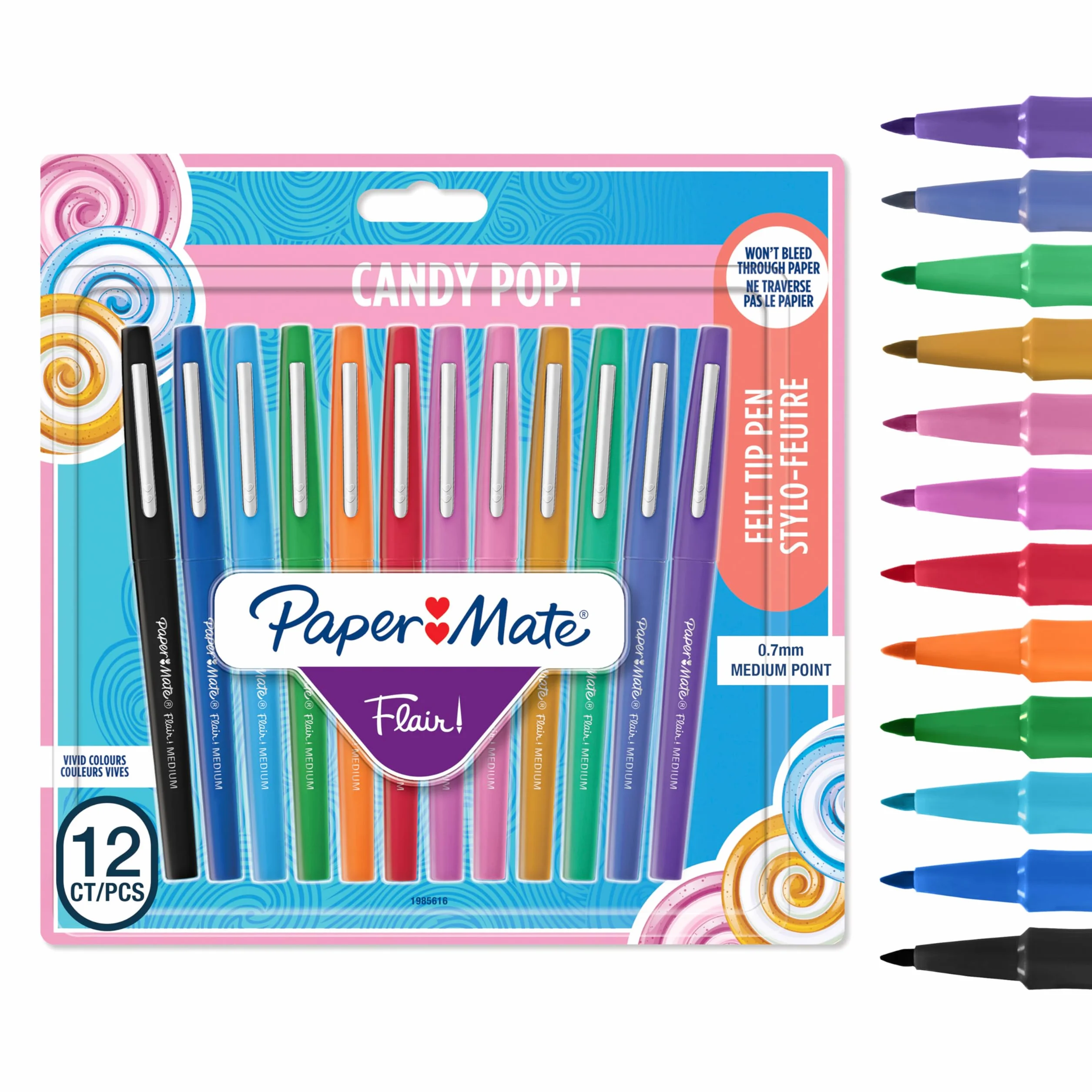 Paper Mate Flair Pisak ze średnią końcówką 12er-Packung Candy Pop