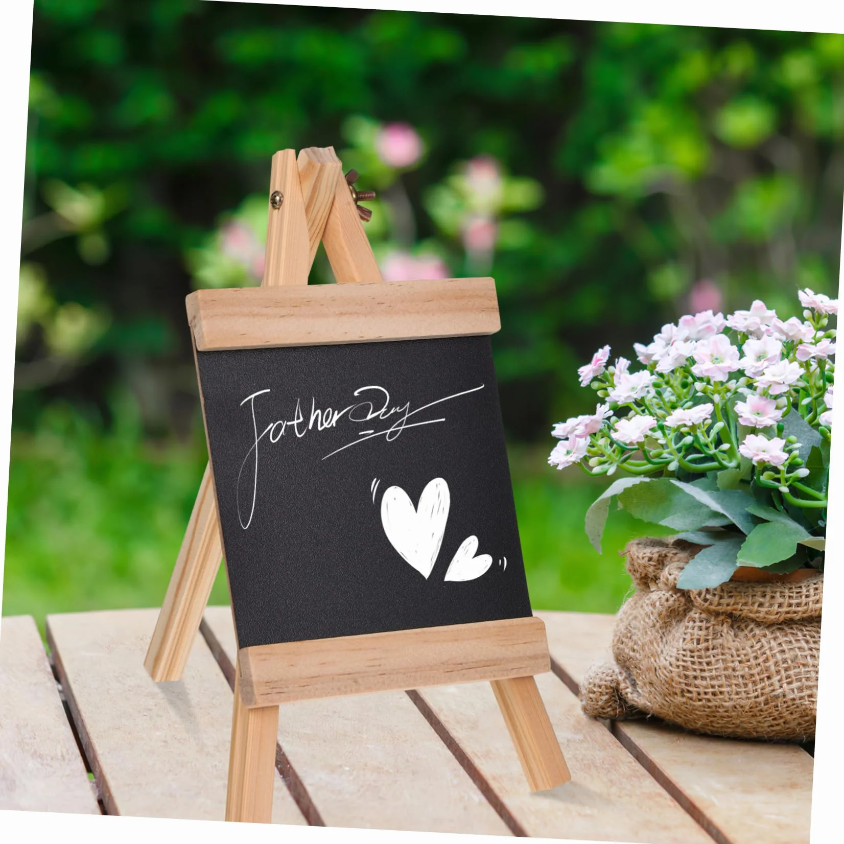 NUOBESTY Small Wooden Chalkboard with Stand Reusable Tabletop Sign for Restaurant Food Wedding And Banquet Use