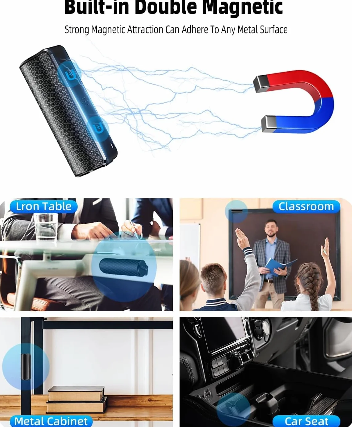 Dyktafon magnetyczny 128 GB nagrywarka 30 dni ładowanie USB sterowanie głosem
