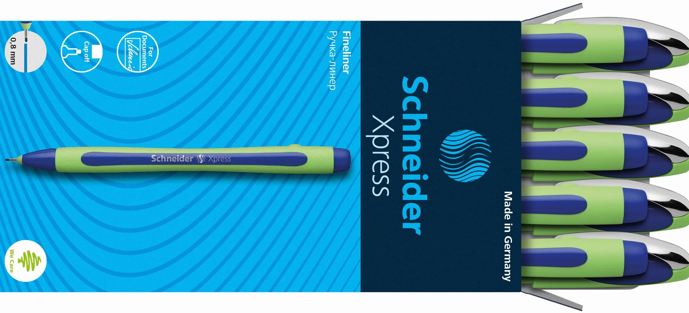 Schneider Xpress cienkopisy 0,8 mm niebieskie opakowanie 10 sztuk