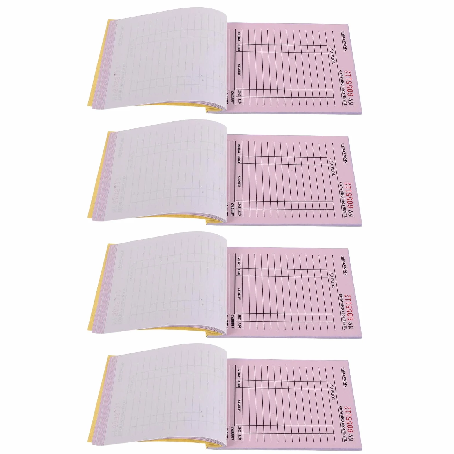 4 Sztuki Szt Carbonless Receipt Booklet Stron Kompaktowy Papierowy Notatnik Do Rachunków dla Małych Firm Work Invoice Receipt Book Do Zarządzania Zamówieniami i Finansami