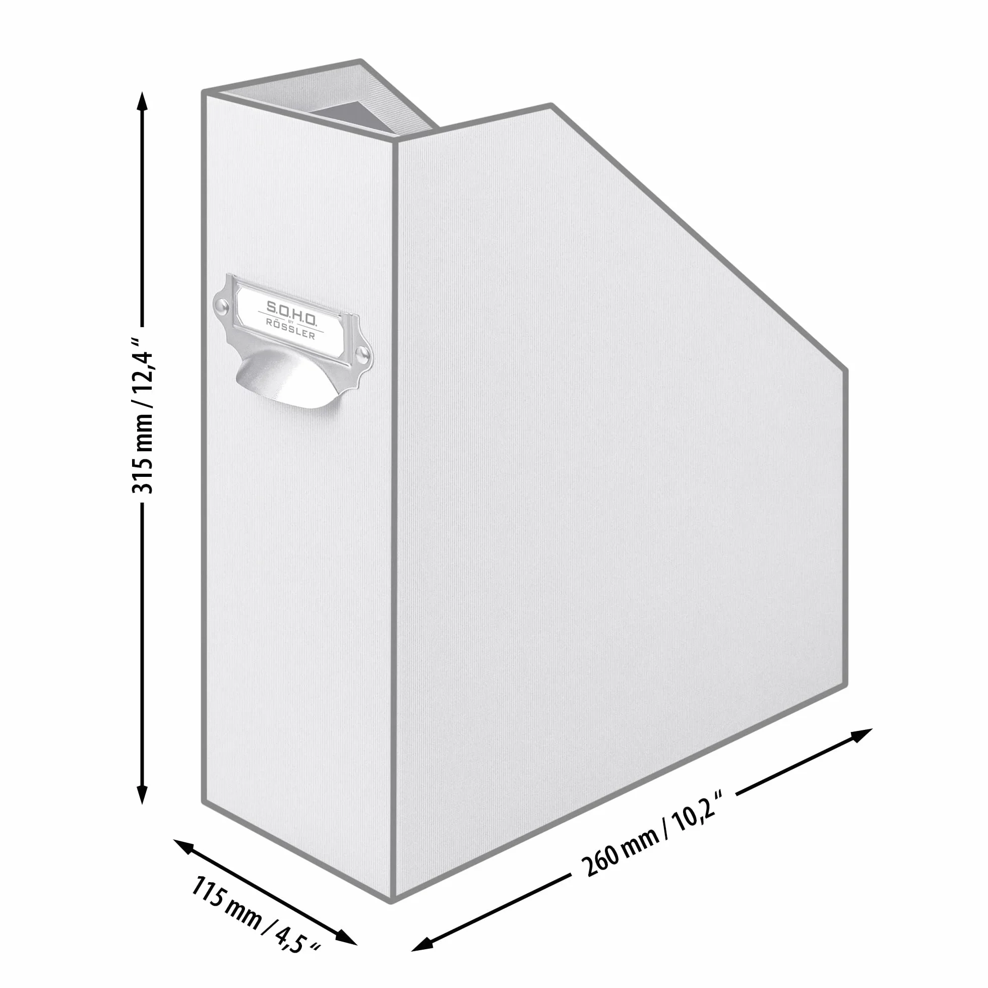 Rössler Papier 1318452581 - S.O.H.O. Teczka na czasopisma DIN A4, z rączką i etykietą, 11,5 x 26 x 31,5 cm, pudrowy, 1 szt.