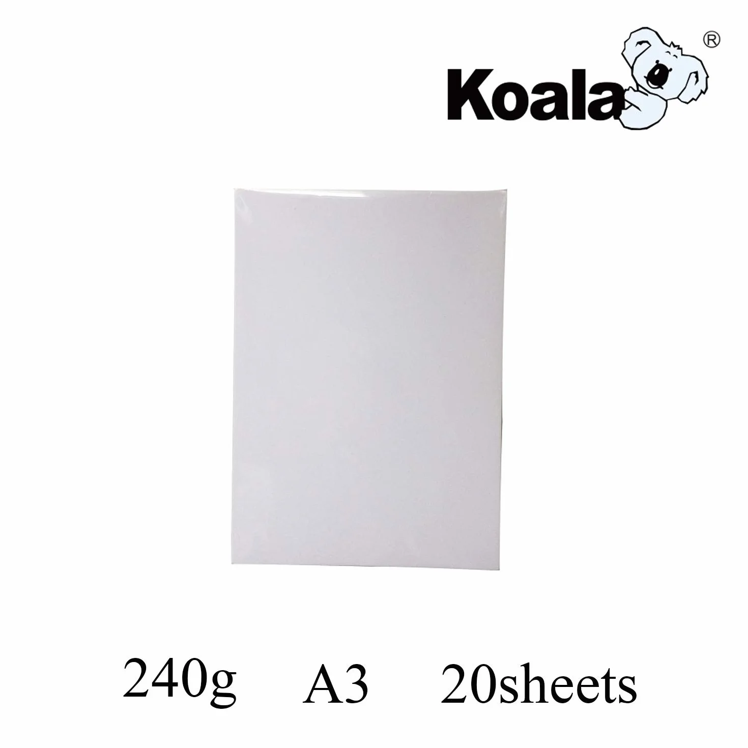 KOALA Atramentowy papier fotograficzny A3 błyszczący 20 arkuszy 240 GSM do drukarki atramentowej Canon HP Epson