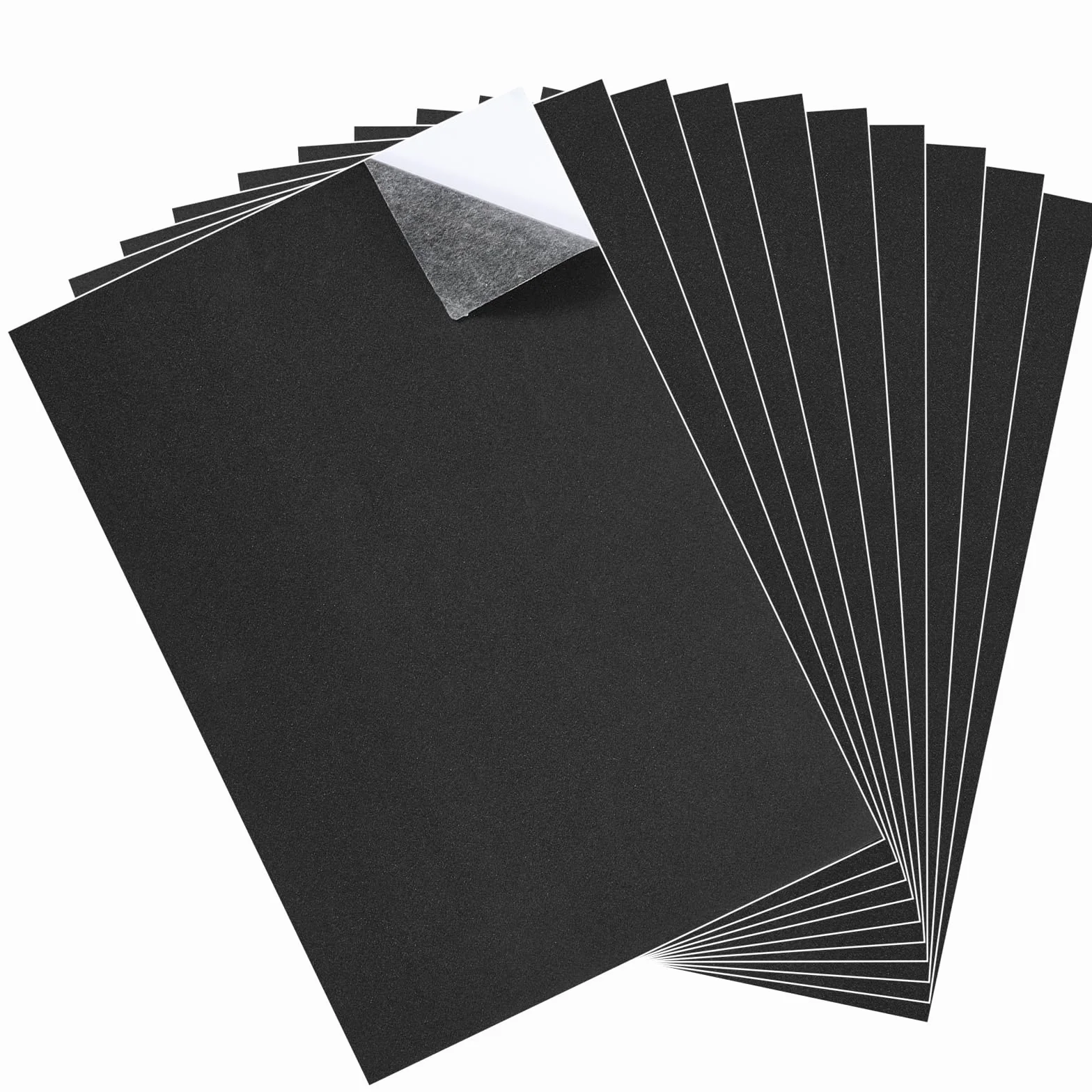 JJUNW Samoprzylepne płyty piankowe, 10 sztuk, 30 x 21 cm, z gumy piankowej, samoprzylepne, czarne, 1 mm, grubość 1 mm, płyty piankowe, antypoślizgowe maty piankowe, do mebli, majsterkowania