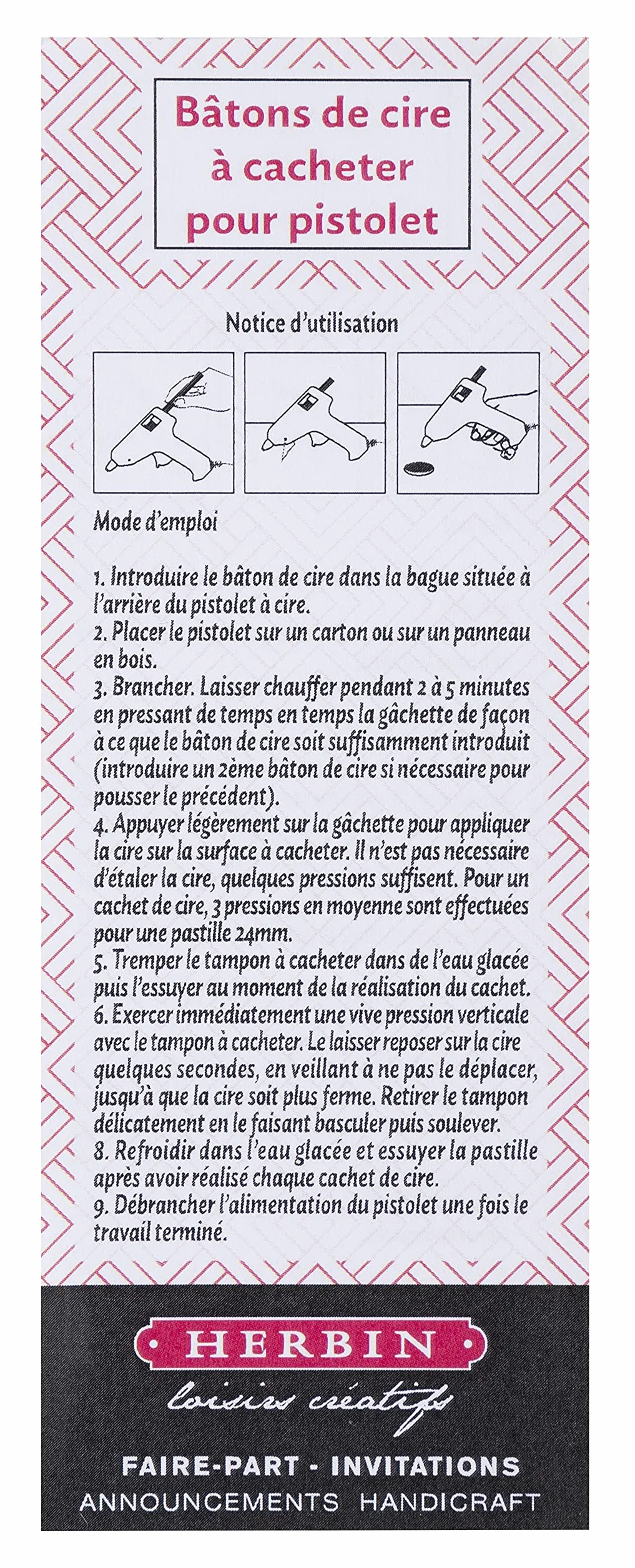 Jacques Herbin 35801T – Opakowanie 6 pałeczek specjalnego laku do pistoletu, w kolorze białym Wyprodukowano we Francji