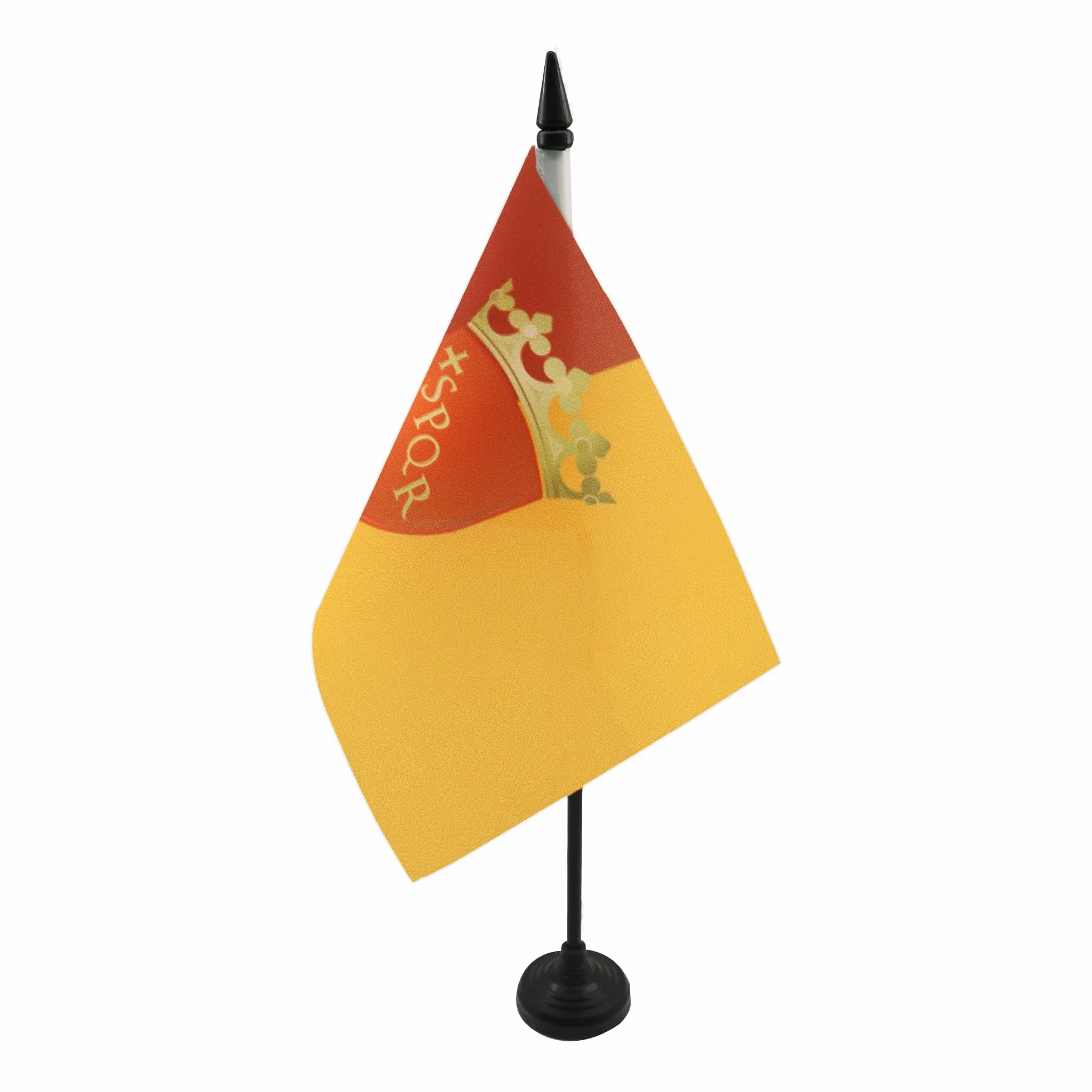Drapeau de Table Ville de Rome avec Armes en Polyester 100D 21cm x 14cm