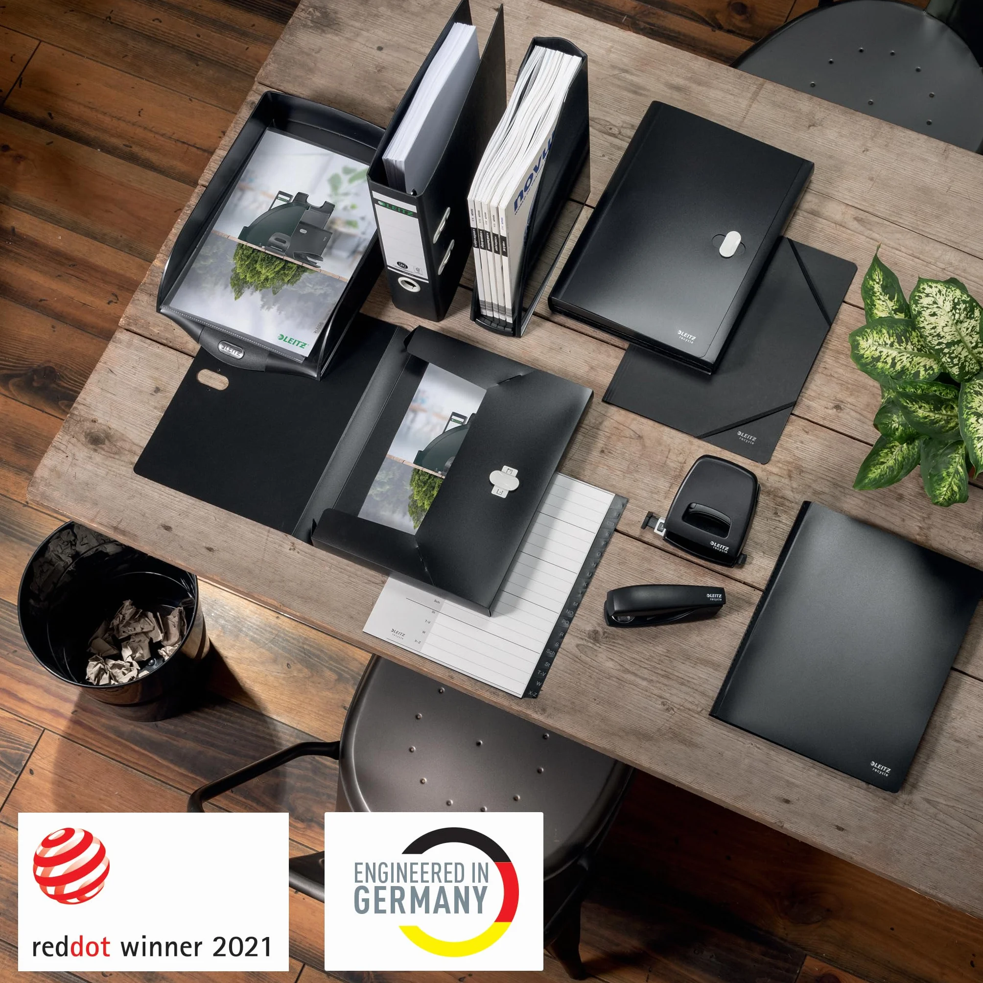 Leitz NeXXt Recycle Zszywacz do 30 Kartek Zintegrowany Rozszywacz Czarny
