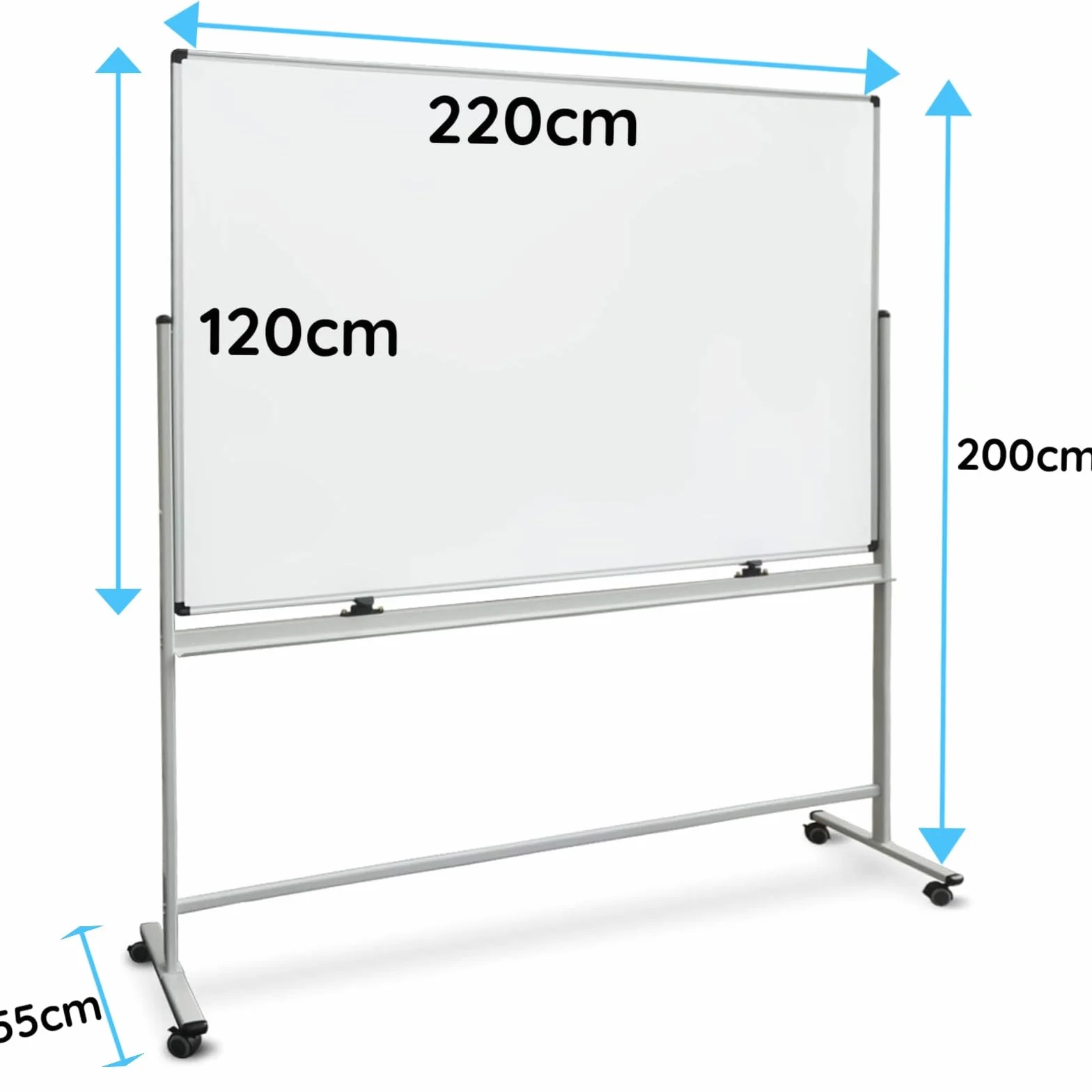 Master of Boards Tablica magnetyczna ze stojakiem 120 x 220 cm mobilna dwustronna obrotowa