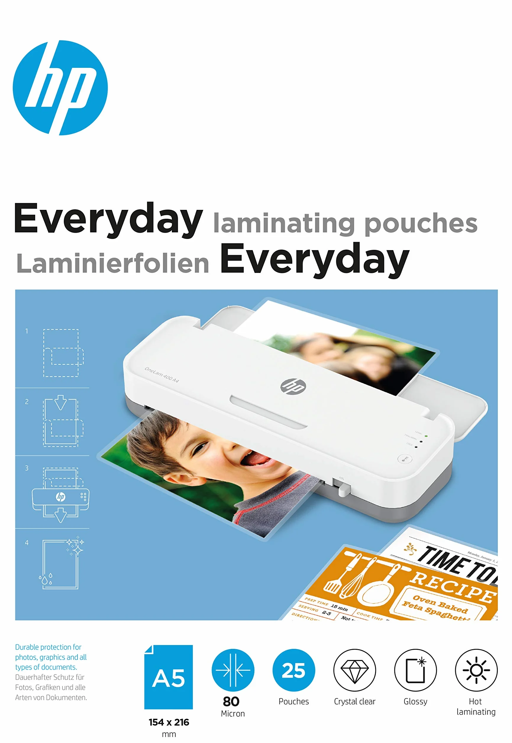 HP folia do laminowania Everyday A5 80 mikronów 25x